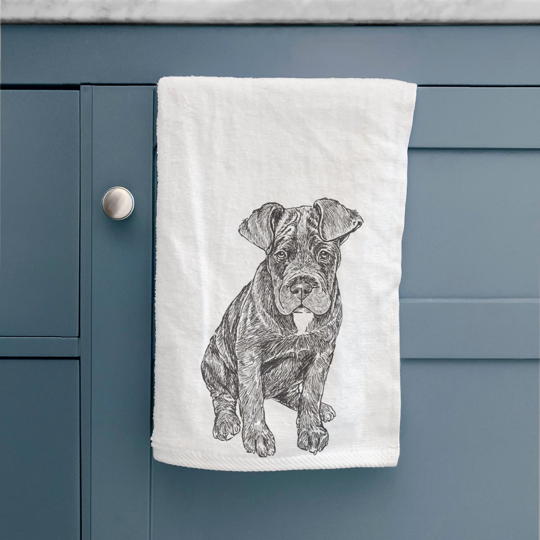 Doodled Kona the Cane Corso Decorative Hand Towel