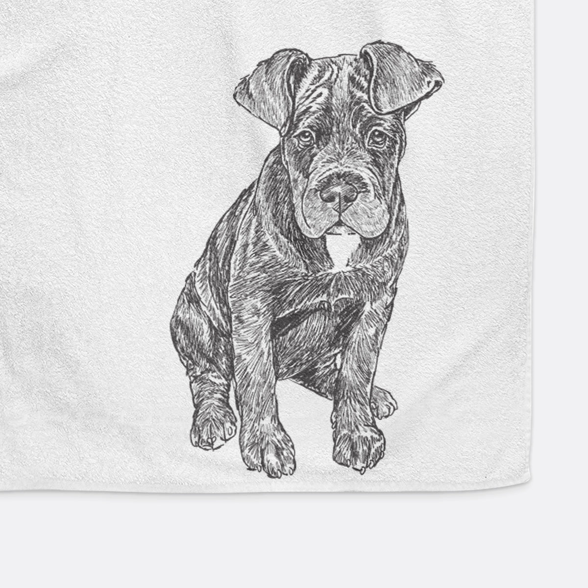 Doodled Kona the Cane Corso Decorative Hand Towel