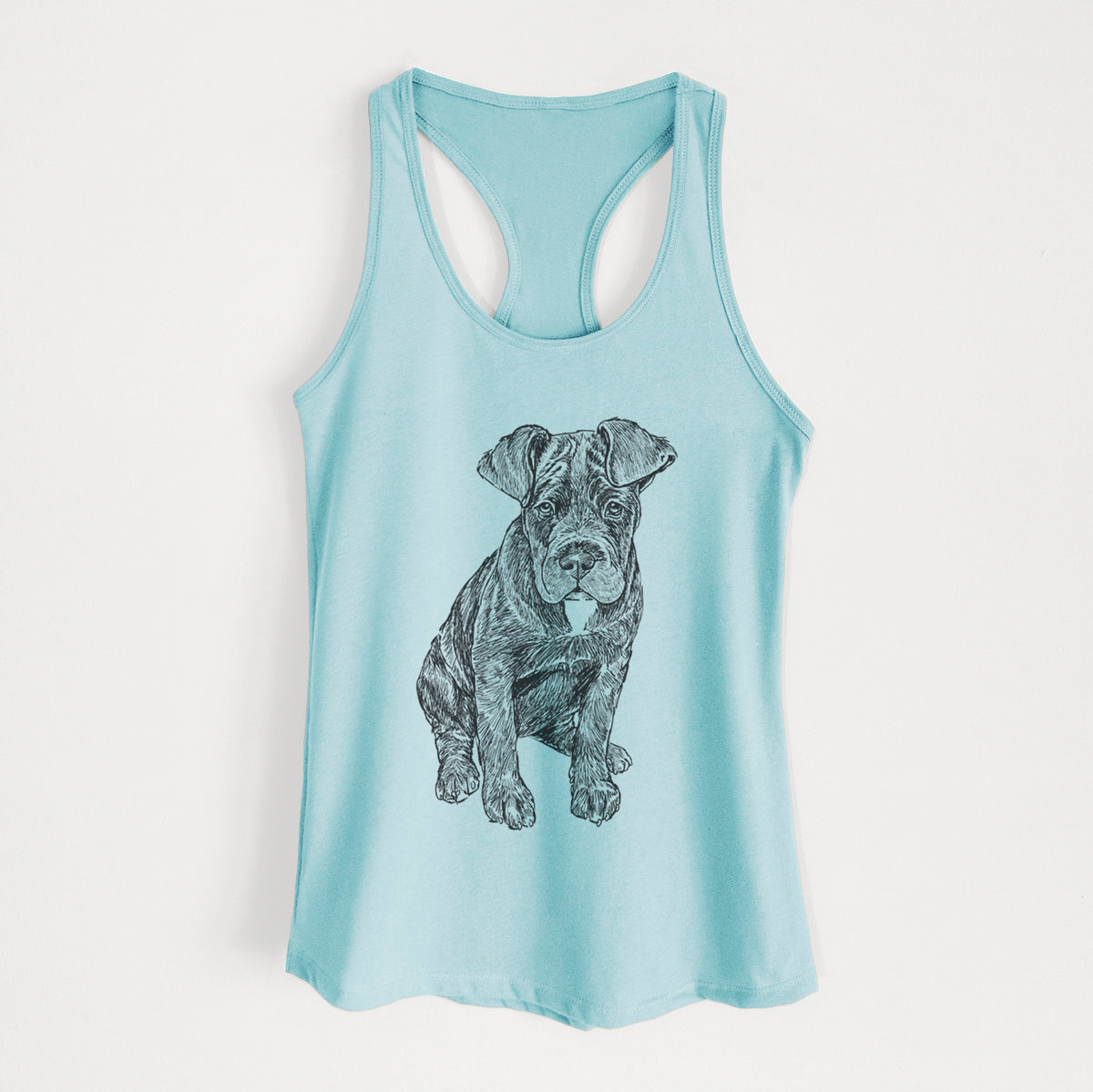 Doodled Kona the Cane Corso - Women&#39;s Racerback Tanktop