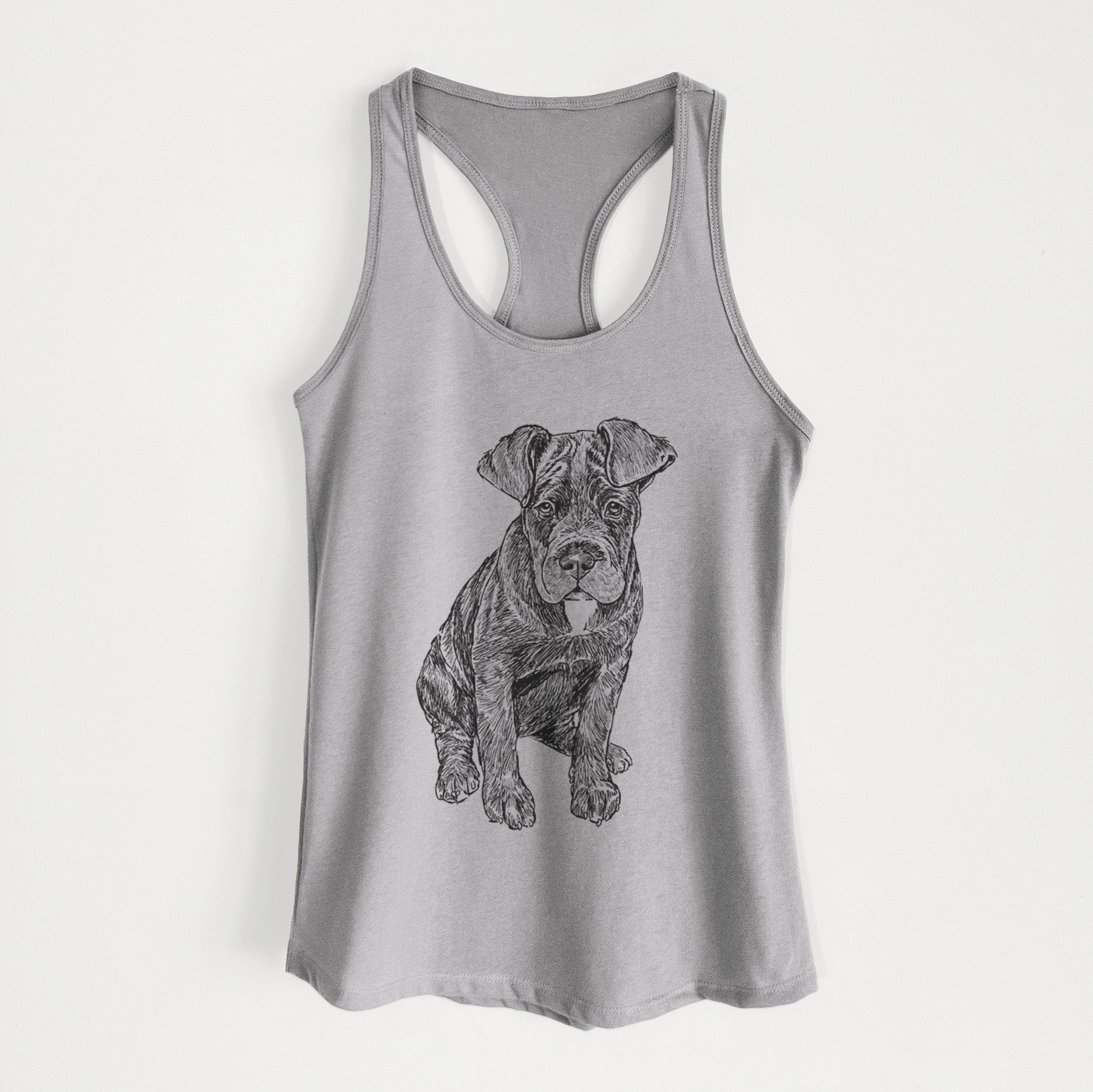 Doodled Kona the Cane Corso - Women's Racerback Tanktop