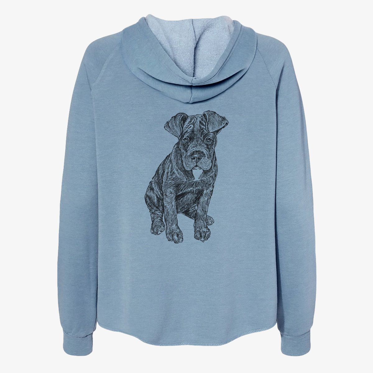 Doodled Kona the Cane Corso - Women's Cali Wave Zip-Up Sweatshirt