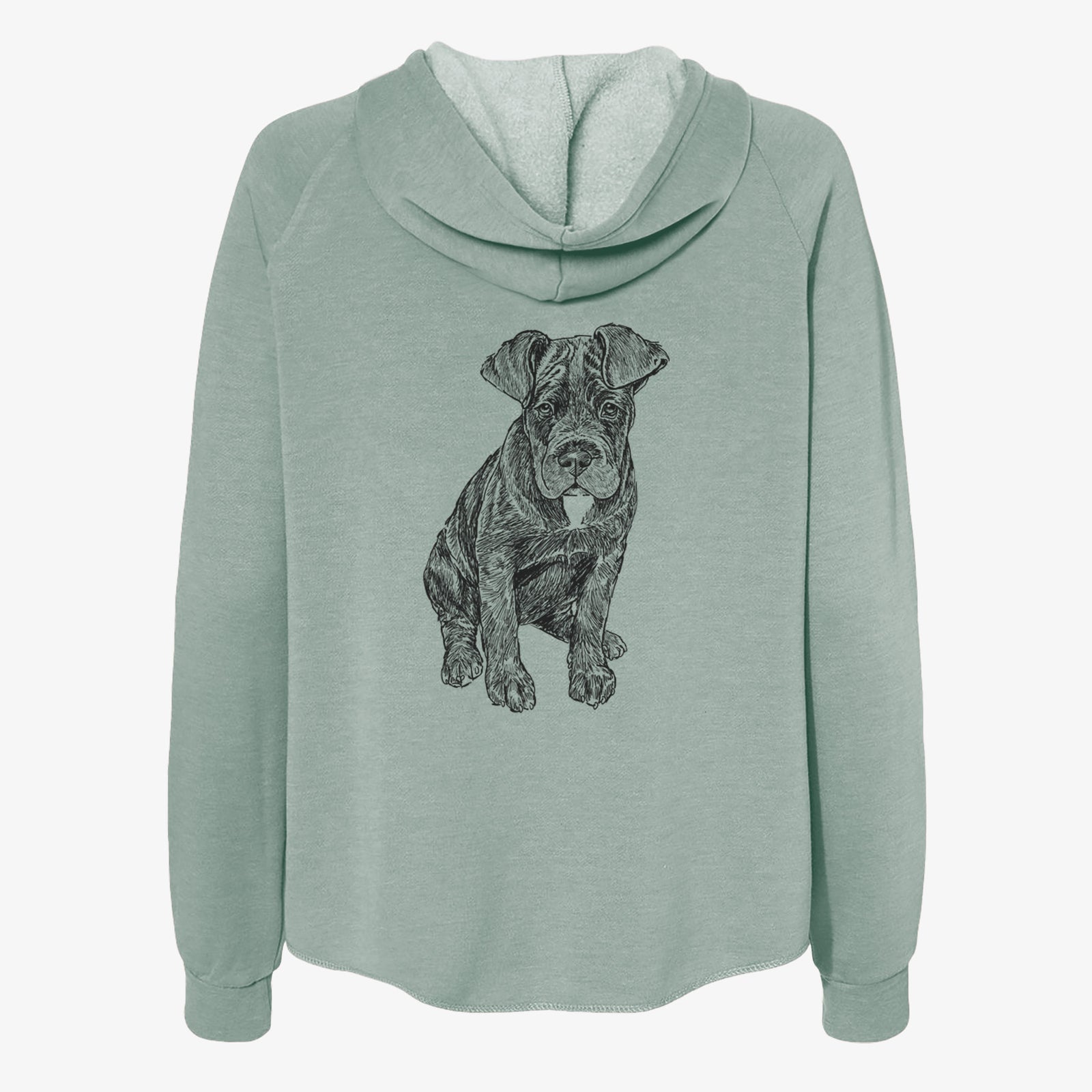 Doodled Kona the Cane Corso - Women's Cali Wave Zip-Up Sweatshirt