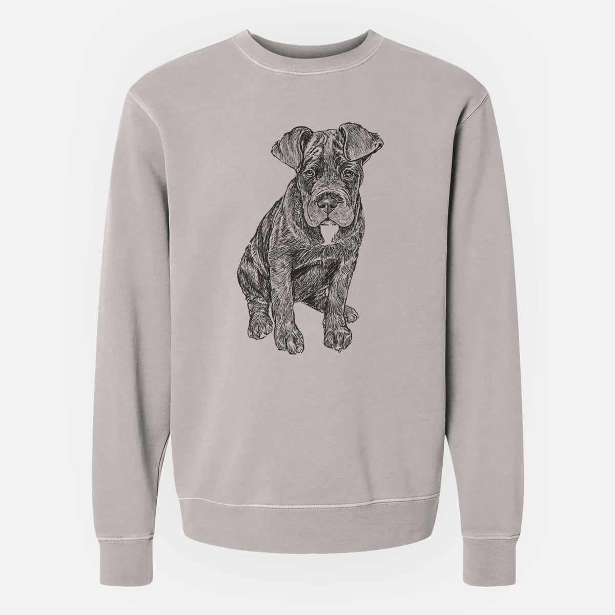 Doodled Kona the Cane Corso - Unisex Pigment Dyed Crew Sweatshirt