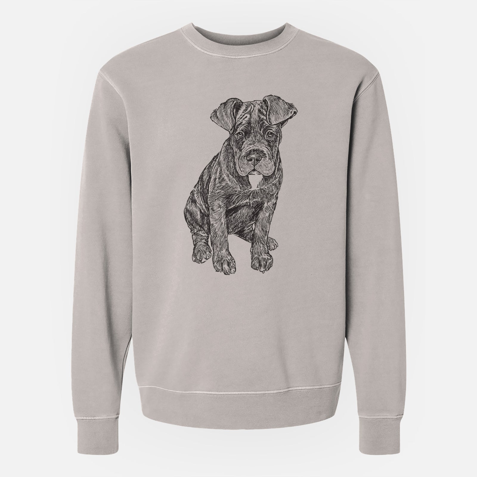 Doodled Kona the Cane Corso - Unisex Pigment Dyed Crew Sweatshirt