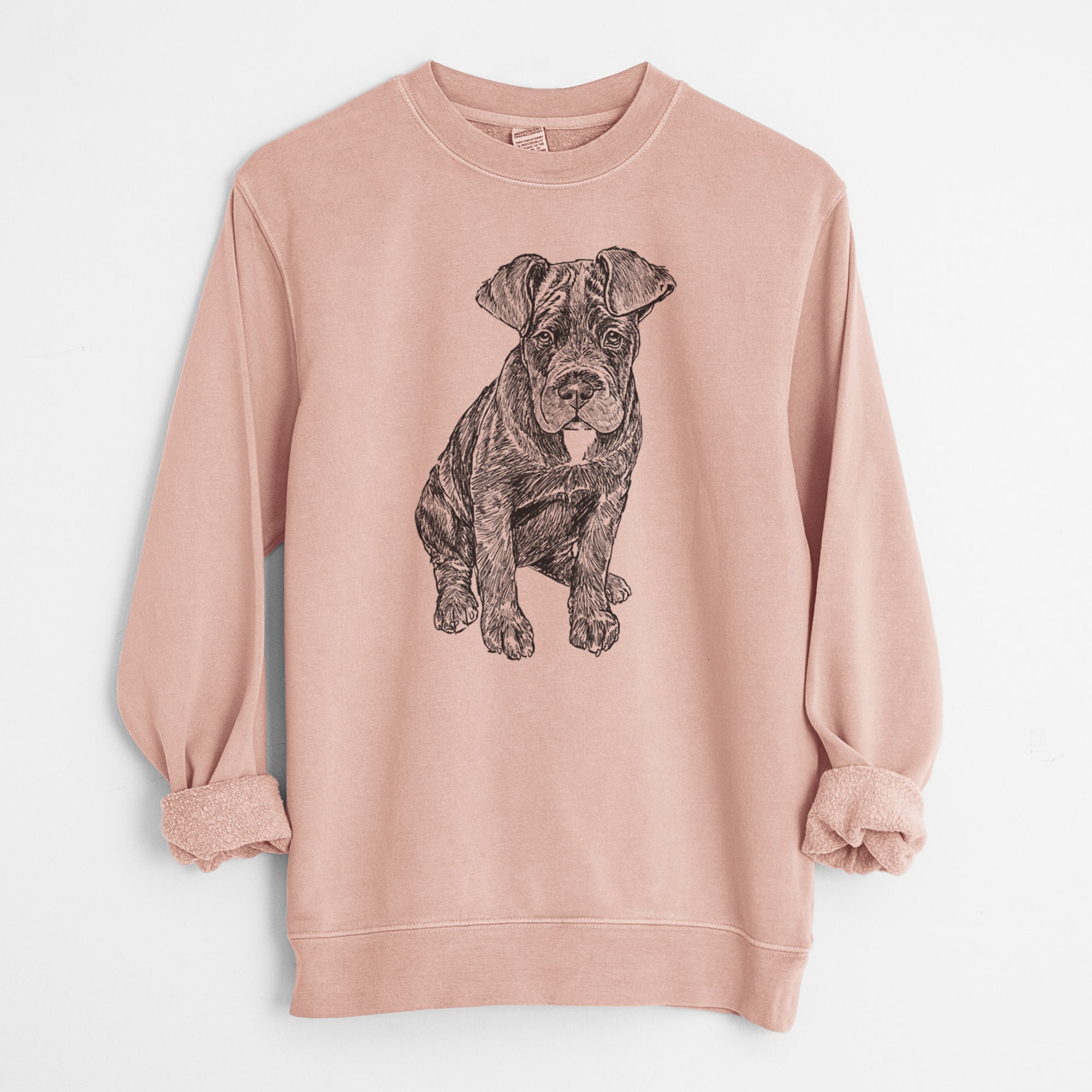 Doodled Kona the Cane Corso - Unisex Pigment Dyed Crew Sweatshirt