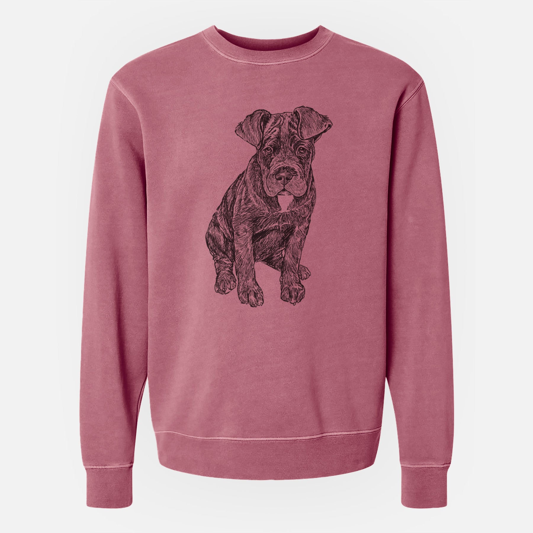 Doodled Kona the Cane Corso - Unisex Pigment Dyed Crew Sweatshirt