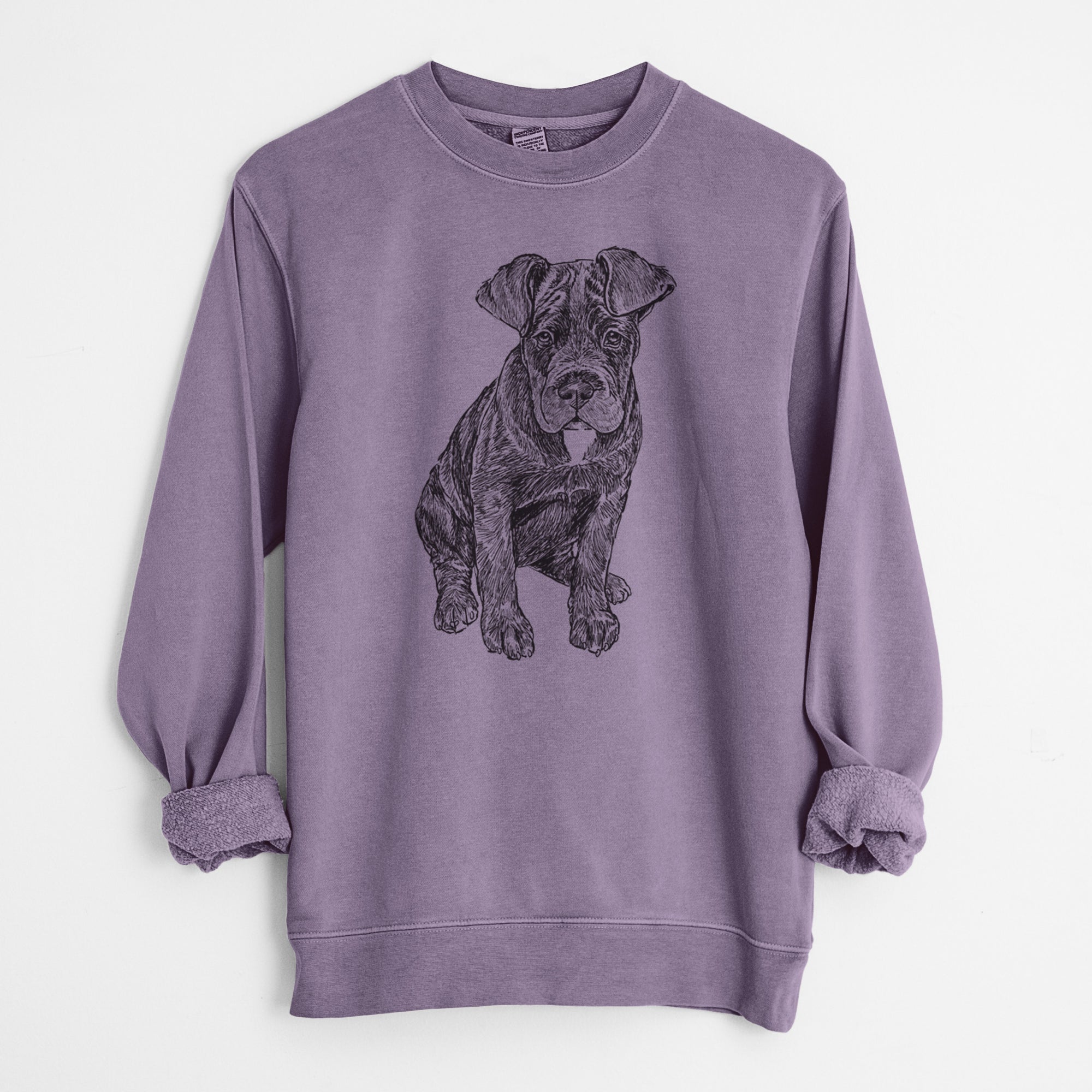 Doodled Kona the Cane Corso - Unisex Pigment Dyed Crew Sweatshirt