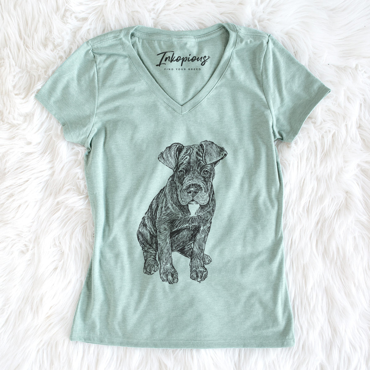 Doodled Kona the Cane Corso - Women&#39;s Perfect V-neck Shirt