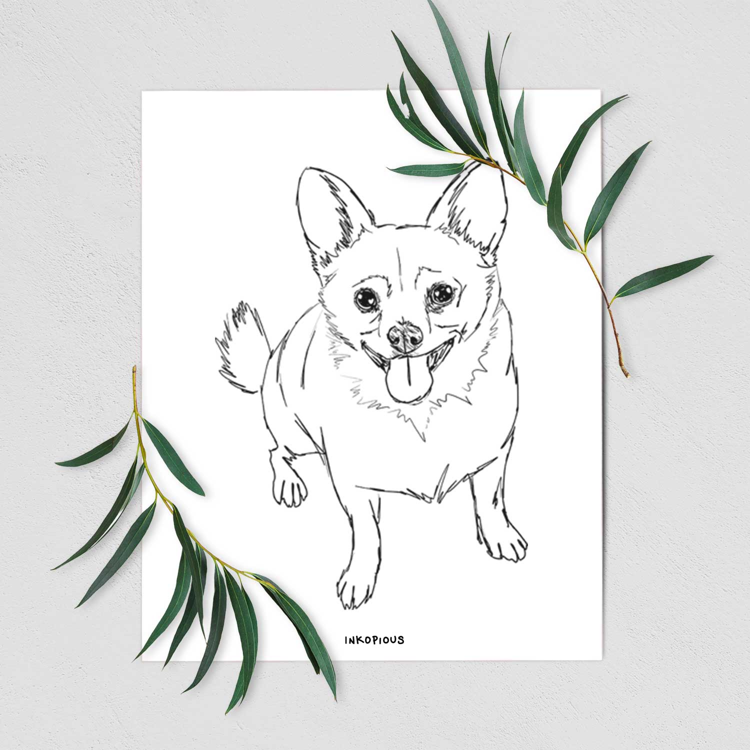 Doodled Kona the Chihuahua Art Print