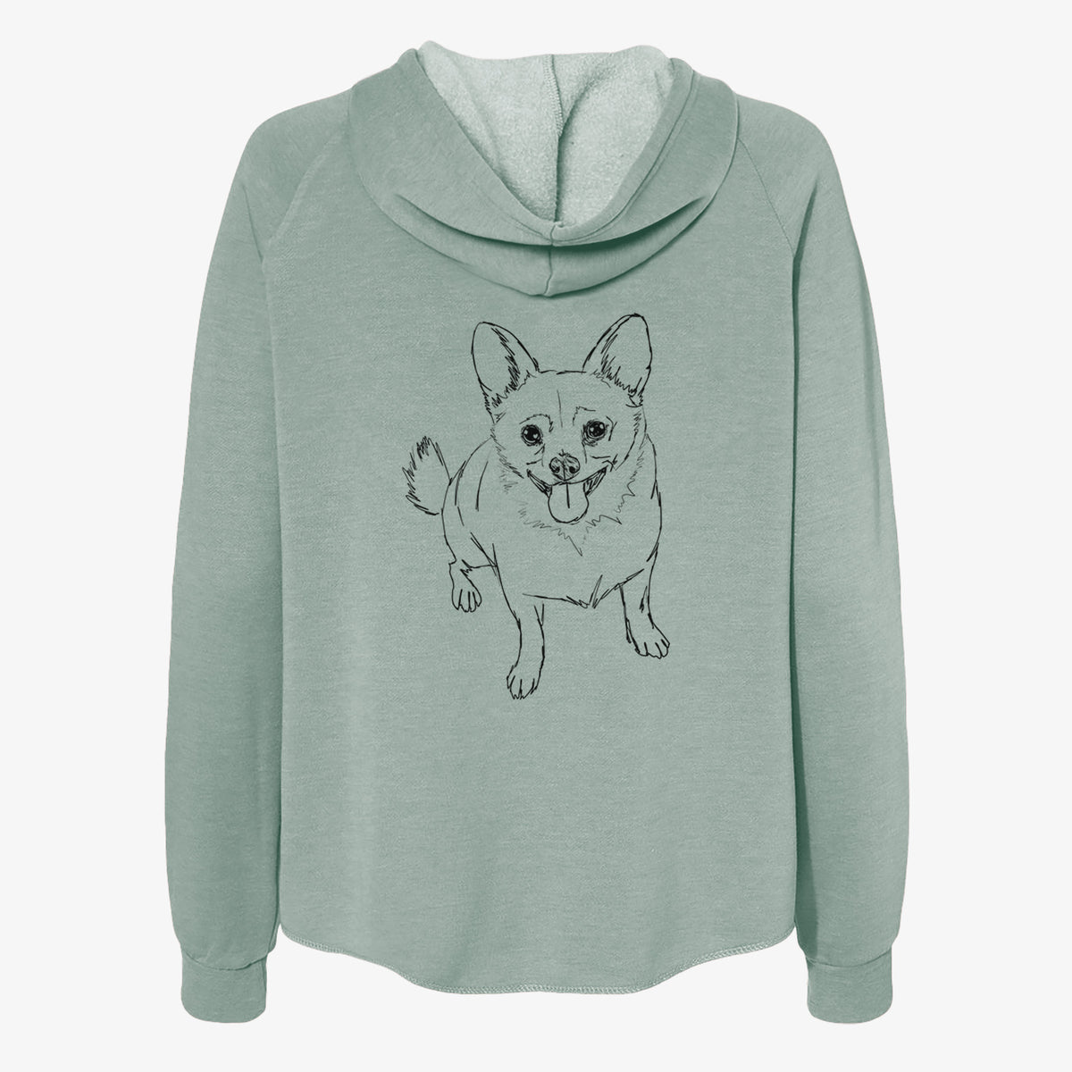 Doodled Kona the Chihuahua - Women's Cali Wave Zip-Up Sweatshirt