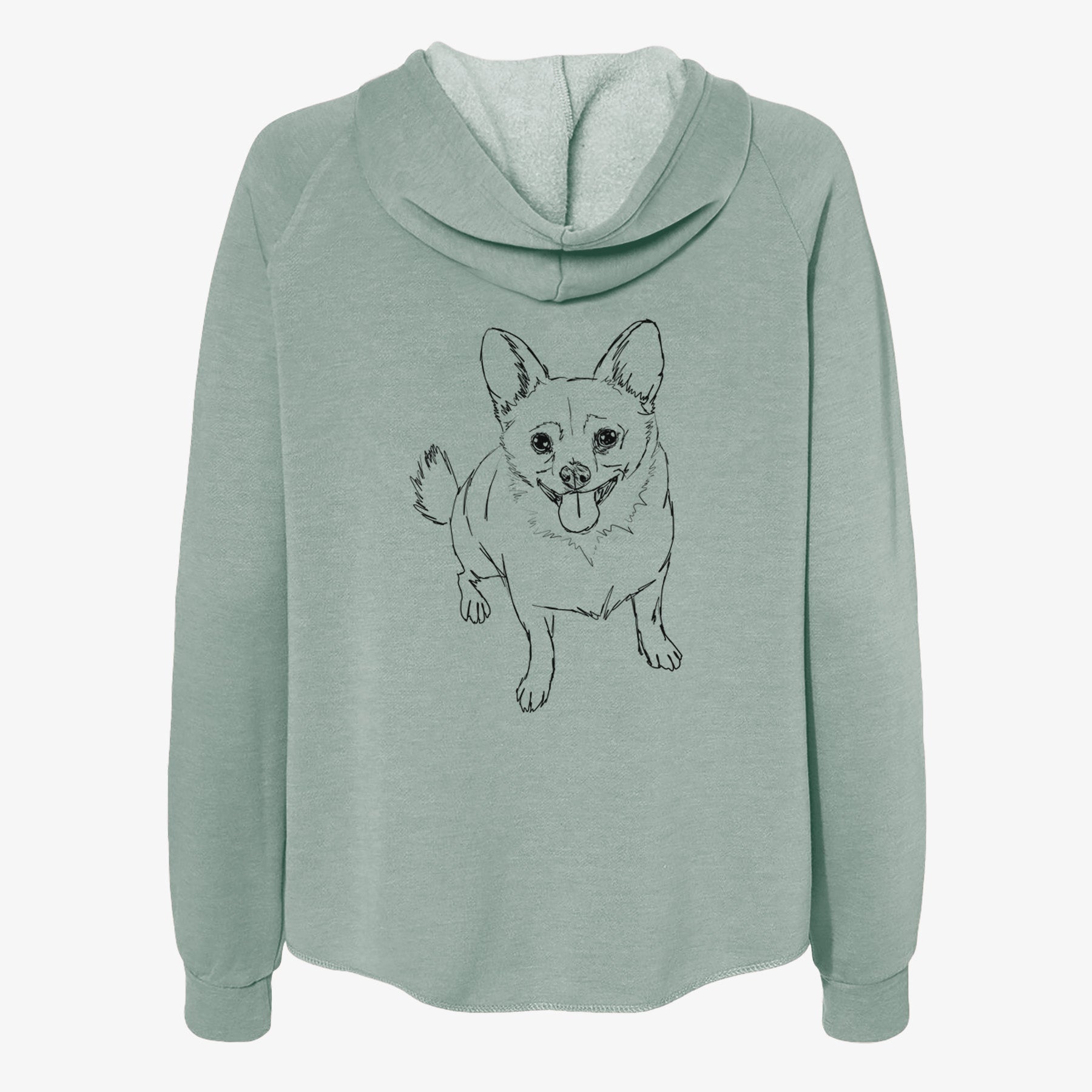 Doodled Kona the Chihuahua - Women's Cali Wave Zip-Up Sweatshirt