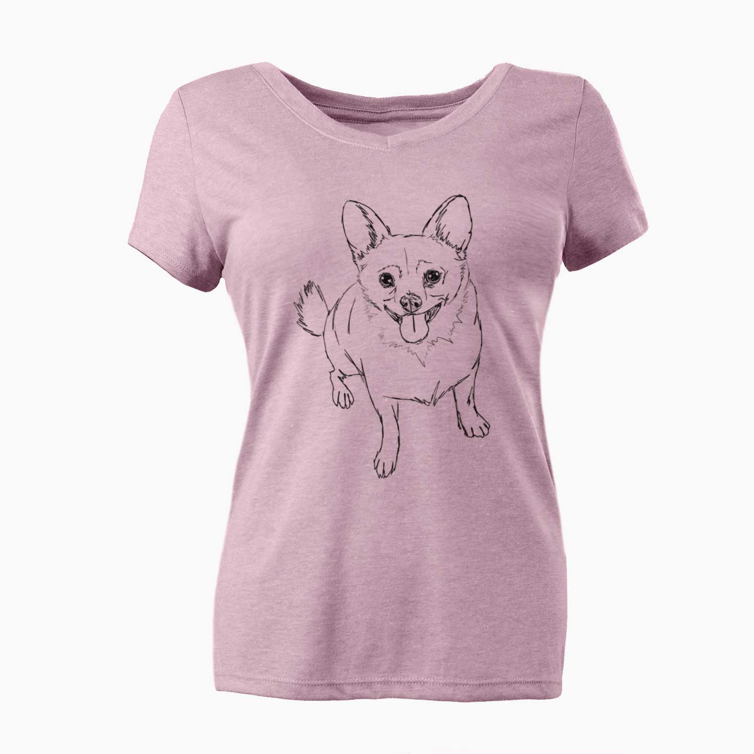 Doodled Kona the Chihuahua - Women's V-neck Shirt