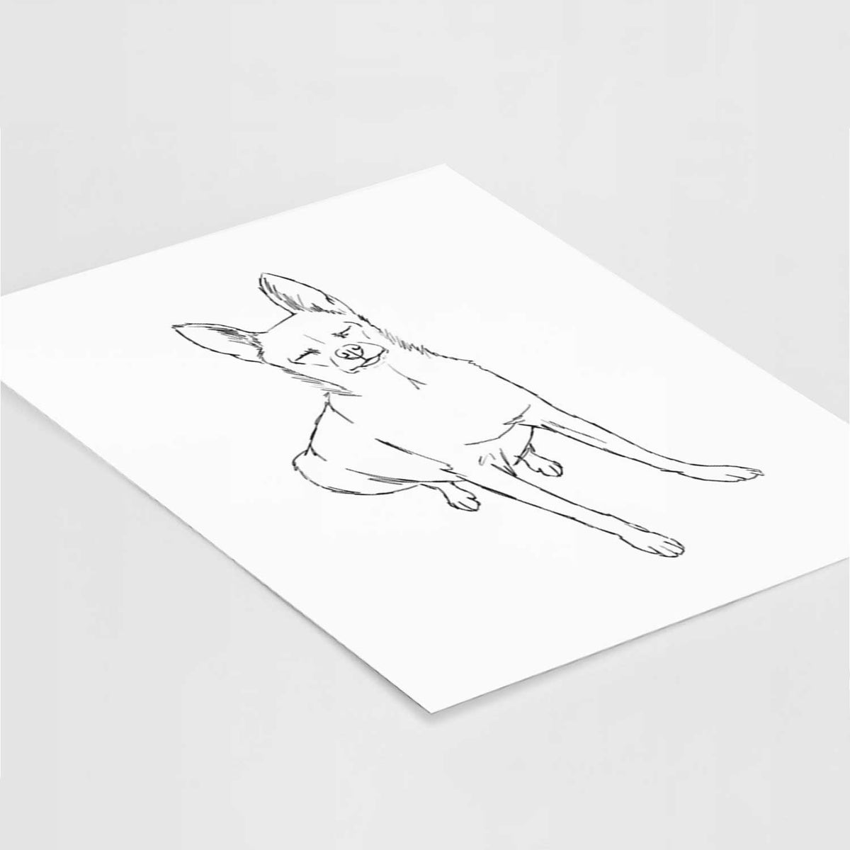 Doodled Kozmo the Chihuahua Art Print