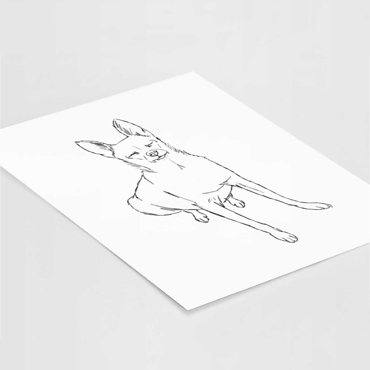 Doodled Kozmo the Chihuahua Art Print