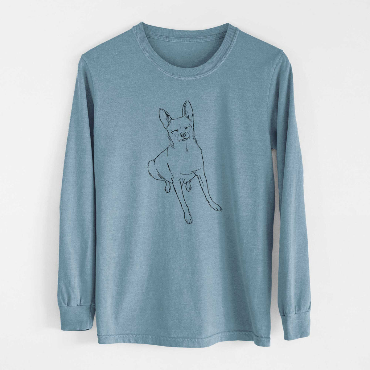 Doodled Kozmo the Chihuahua - Heavyweight 100% Cotton Long Sleeve