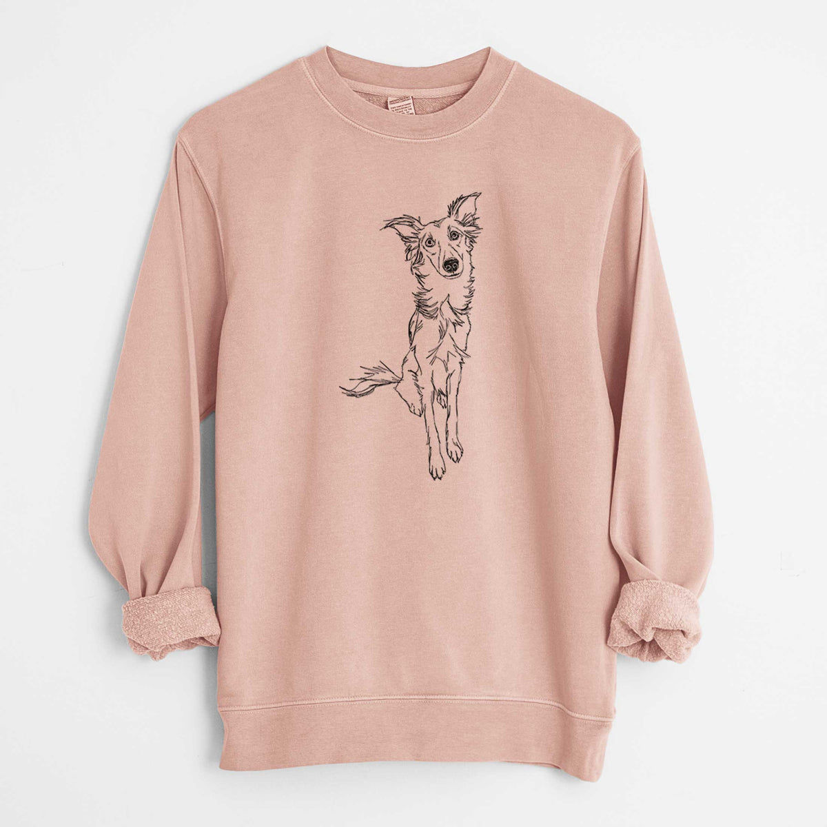 Doodled Kyu the Windsprite - Unisex Pigment Dyed Crew Sweatshirt