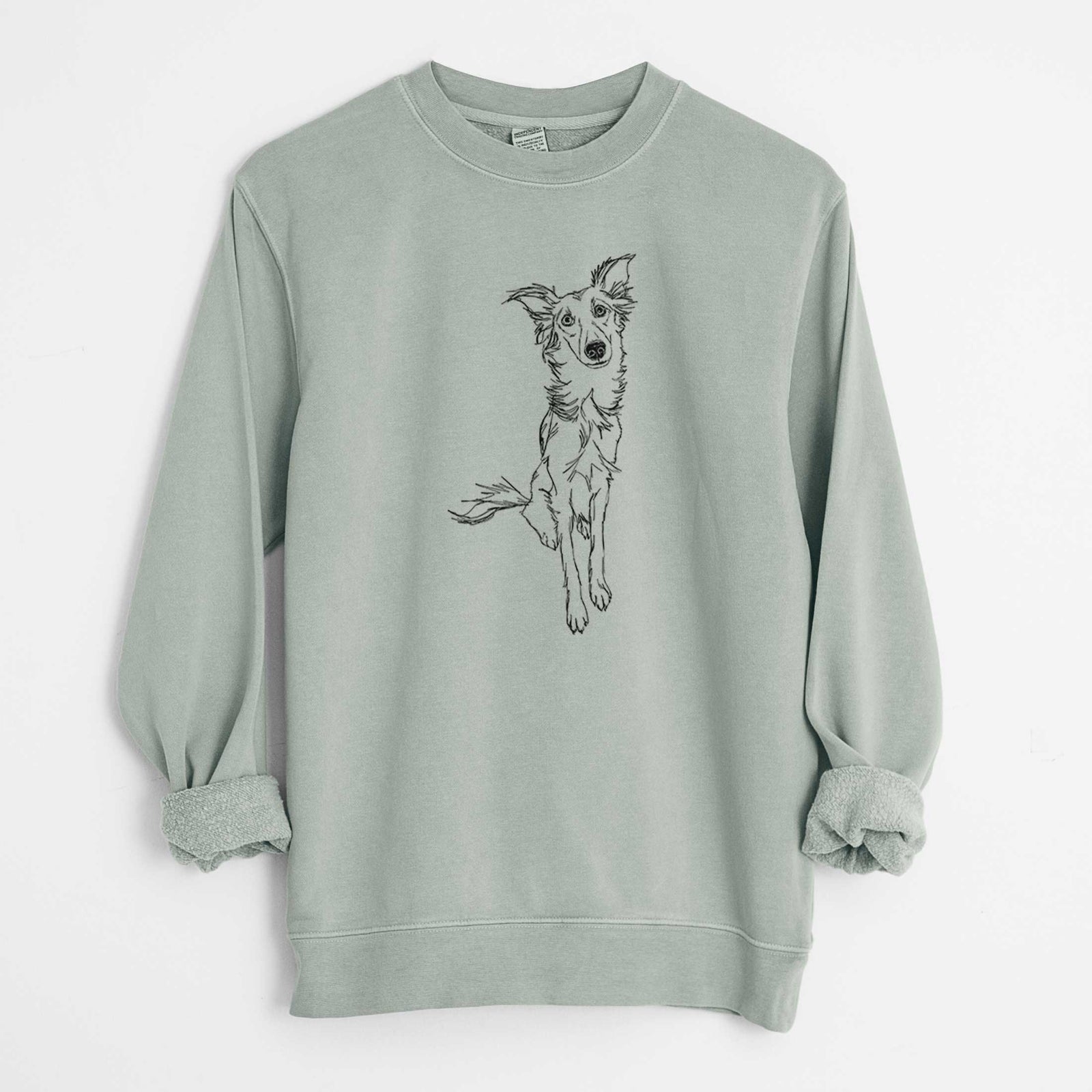Doodled Kyu the Windsprite - Unisex Pigment Dyed Crew Sweatshirt