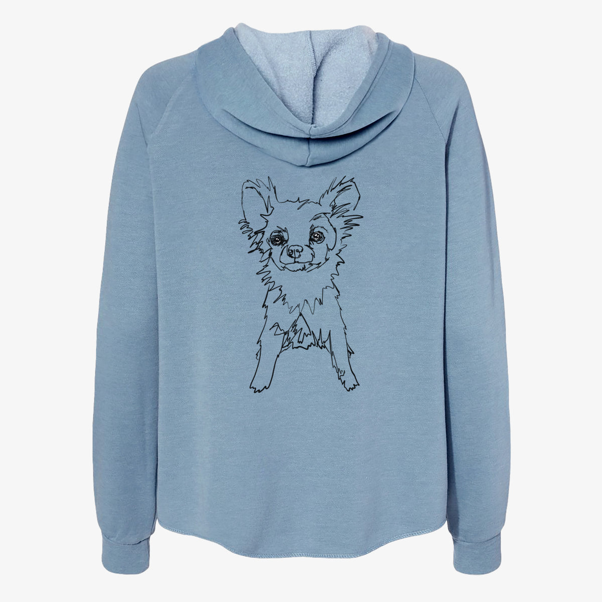 Doodled Longhaired Chihuahua - Women's Cali Wave Zip-Up Sweatshirt
