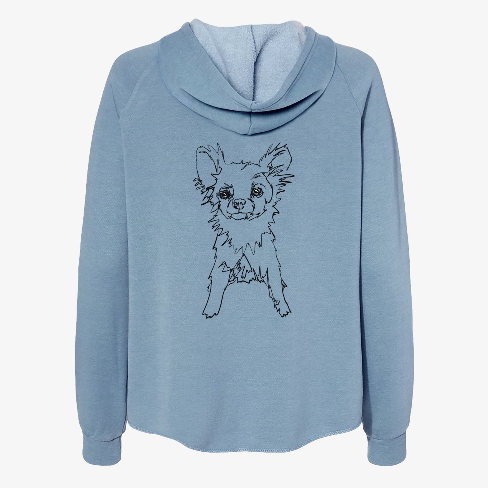 Doodled Longhaired Chihuahua - Women's Cali Wave Zip-Up Sweatshirt