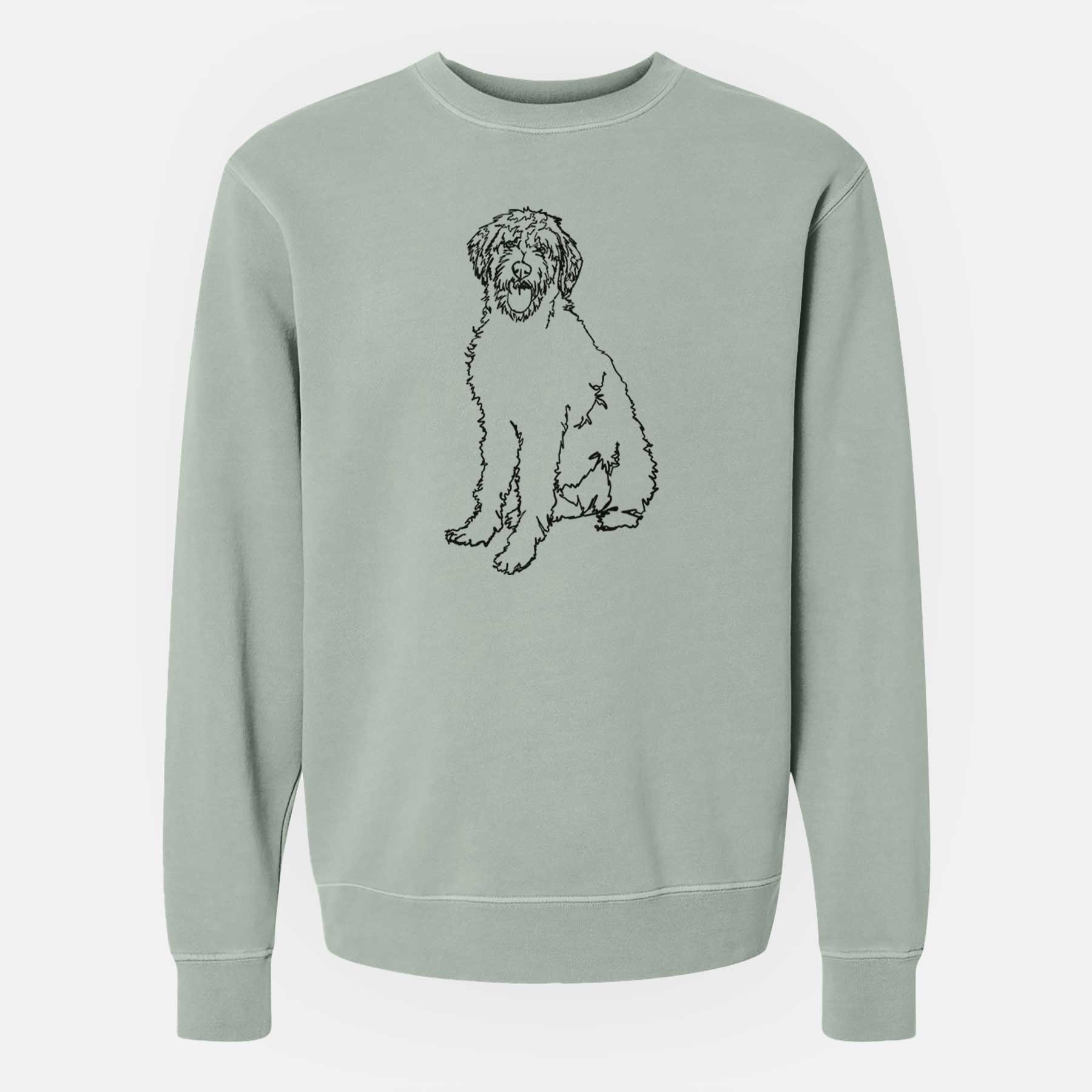 Doodled Labradoodle the  - Unisex Pigment Dyed Crew Sweatshirt