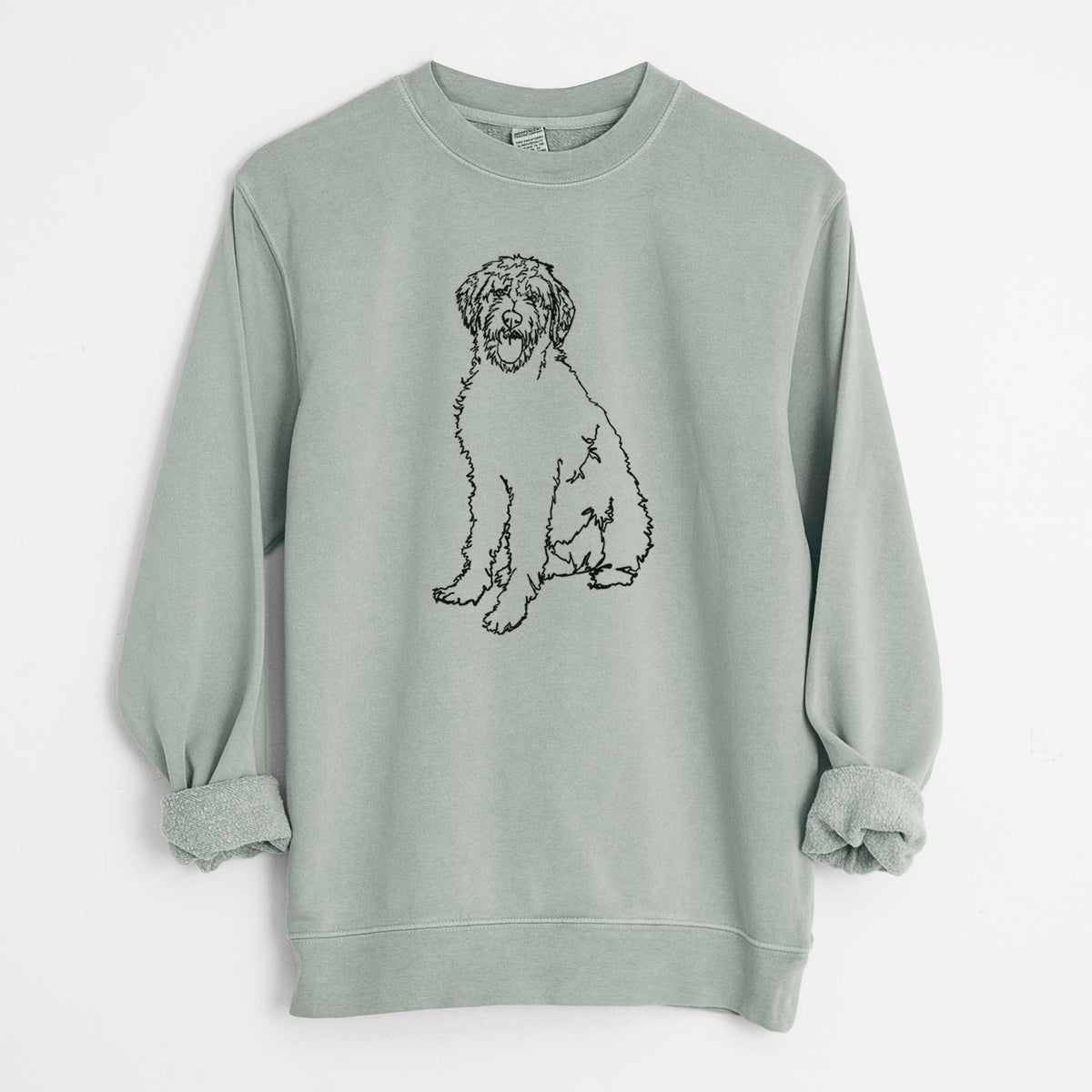 Doodled Labradoodle the  - Unisex Pigment Dyed Crew Sweatshirt