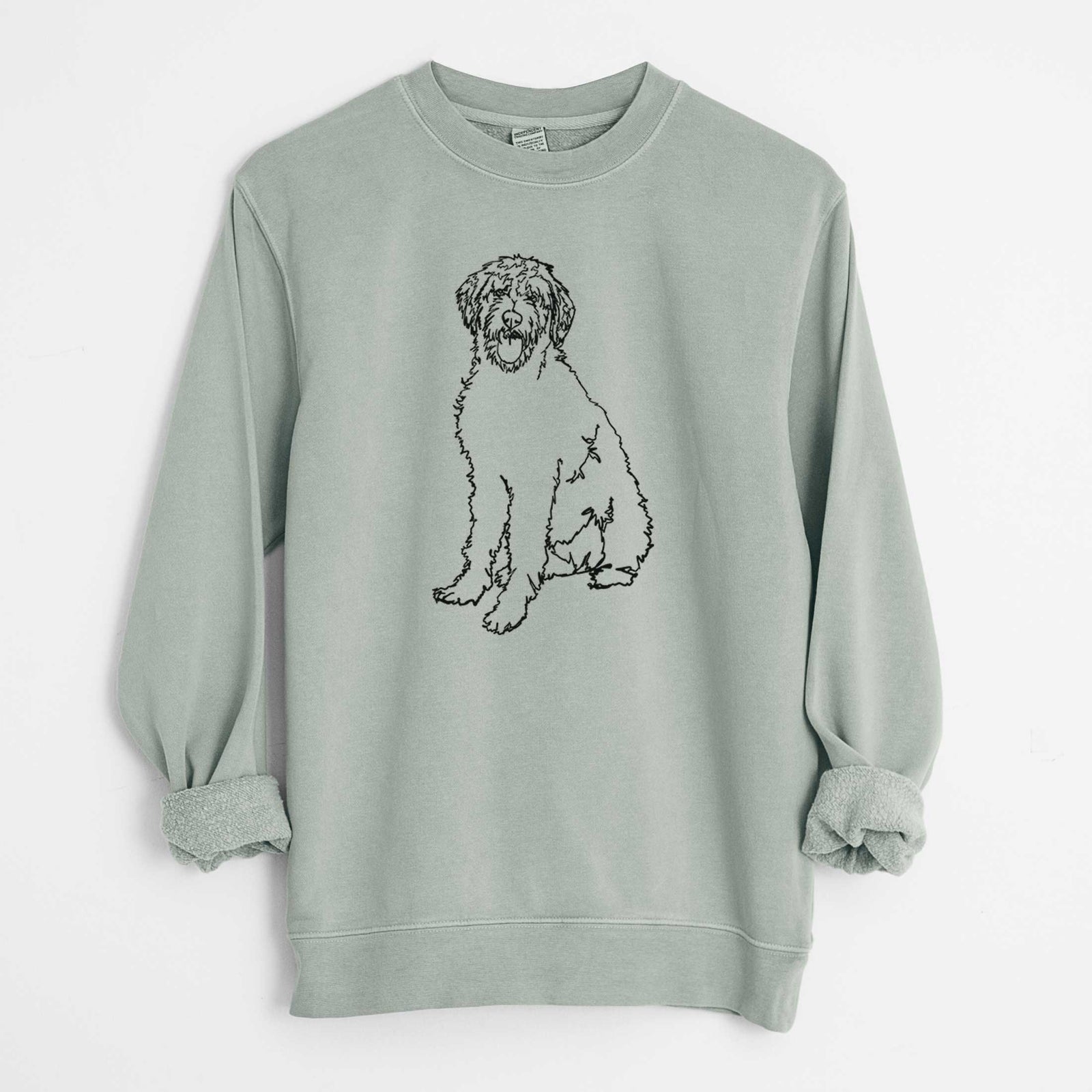 Doodled Labradoodle the  - Unisex Pigment Dyed Crew Sweatshirt