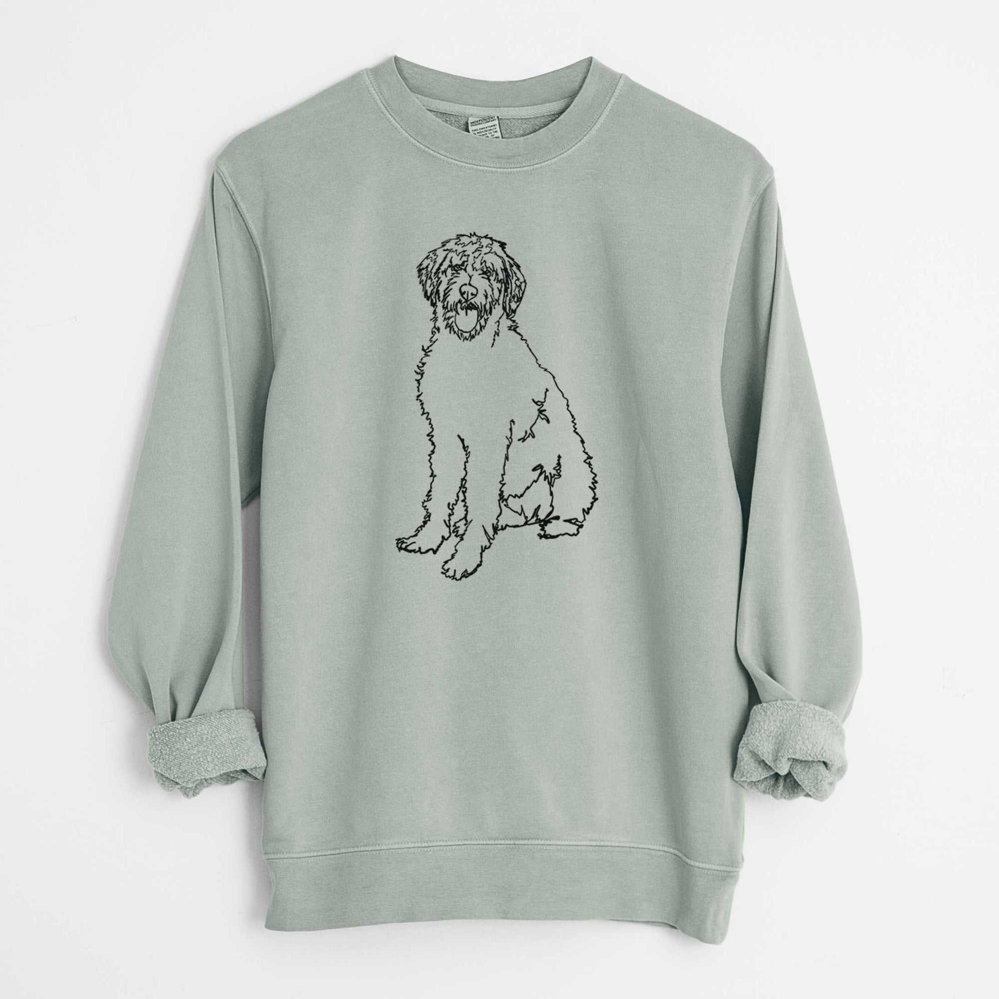 Doodled Labradoodle the  - Unisex Pigment Dyed Crew Sweatshirt
