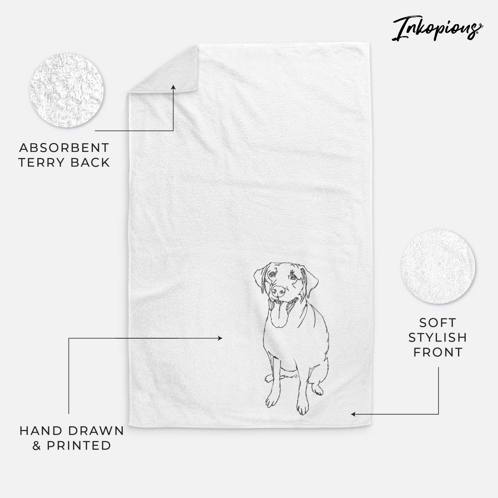 Doodled Labrador Retriever Decorative Hand Towel