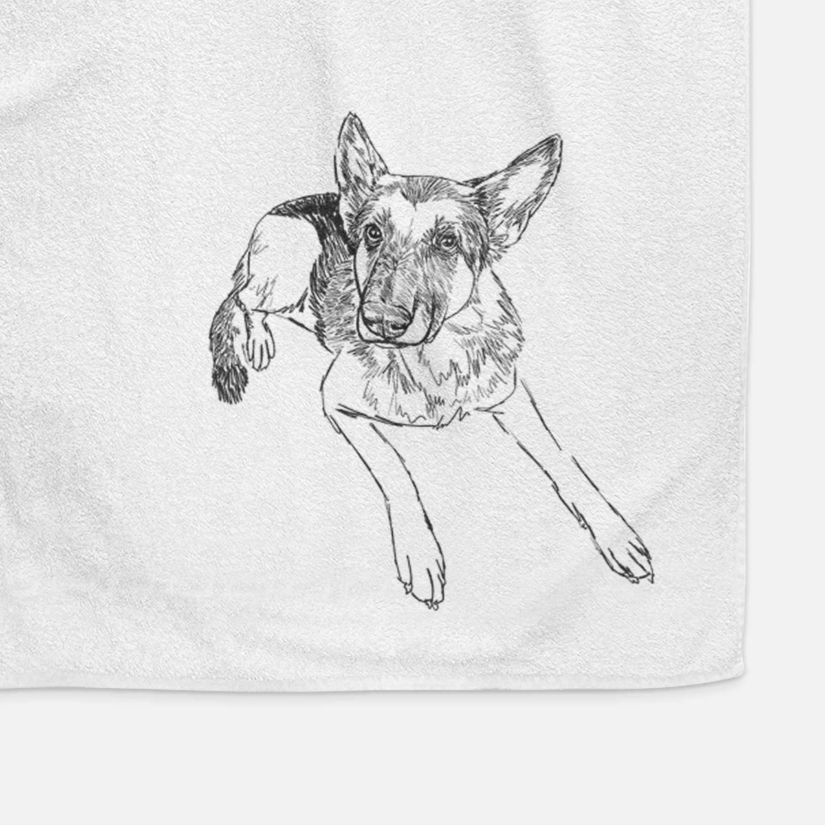 Doodled Lance the German Shepherd Decorative Hand Towel