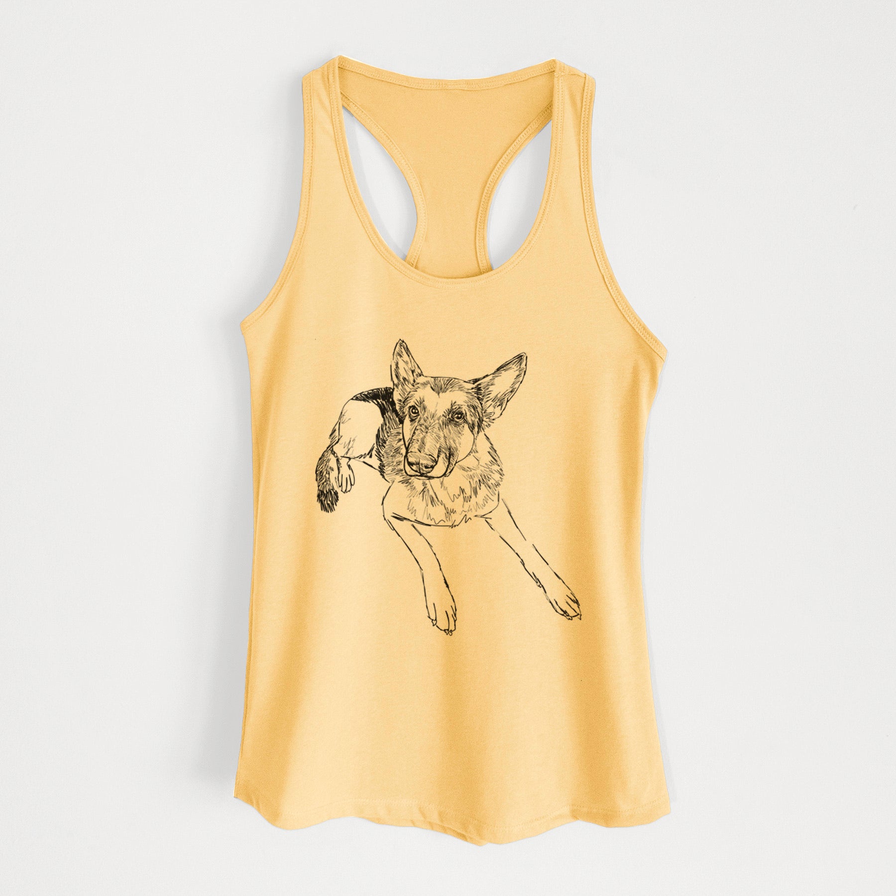 Doodled Lance the German Shepherd - Women's Racerback Tanktop