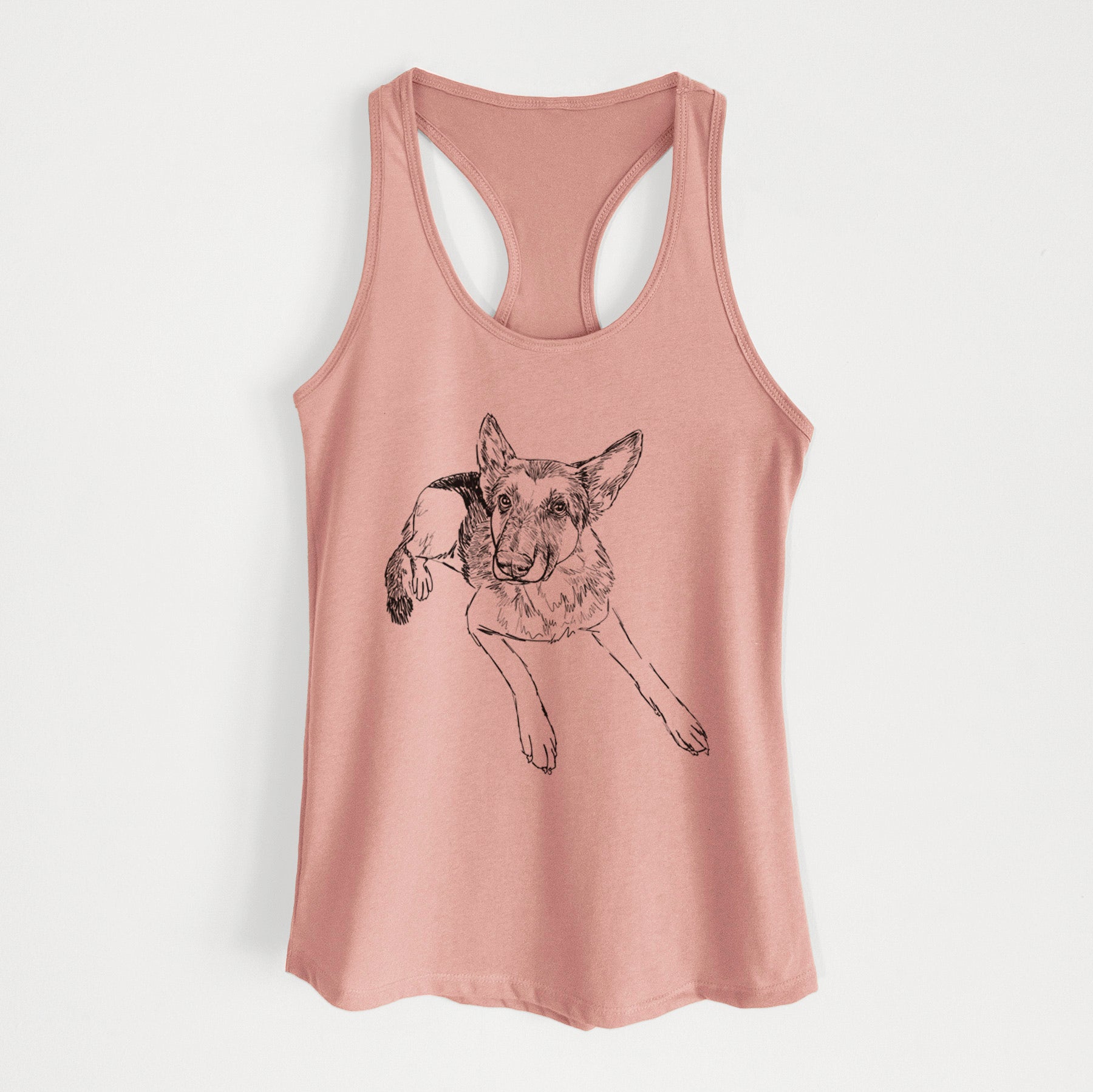 Doodled Lance the German Shepherd - Women's Racerback Tanktop