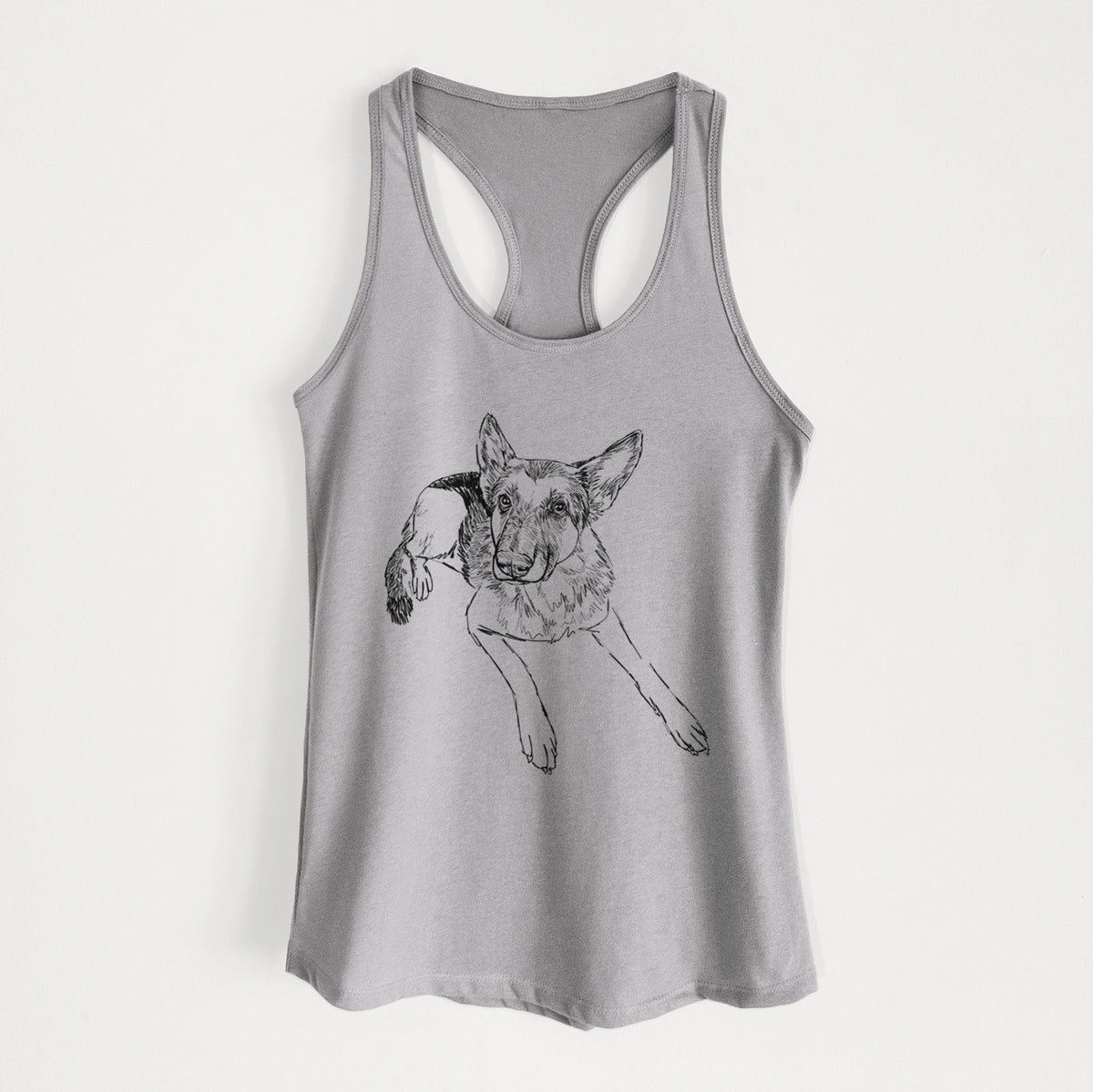 Doodled Lance the German Shepherd - Women's Racerback Tanktop