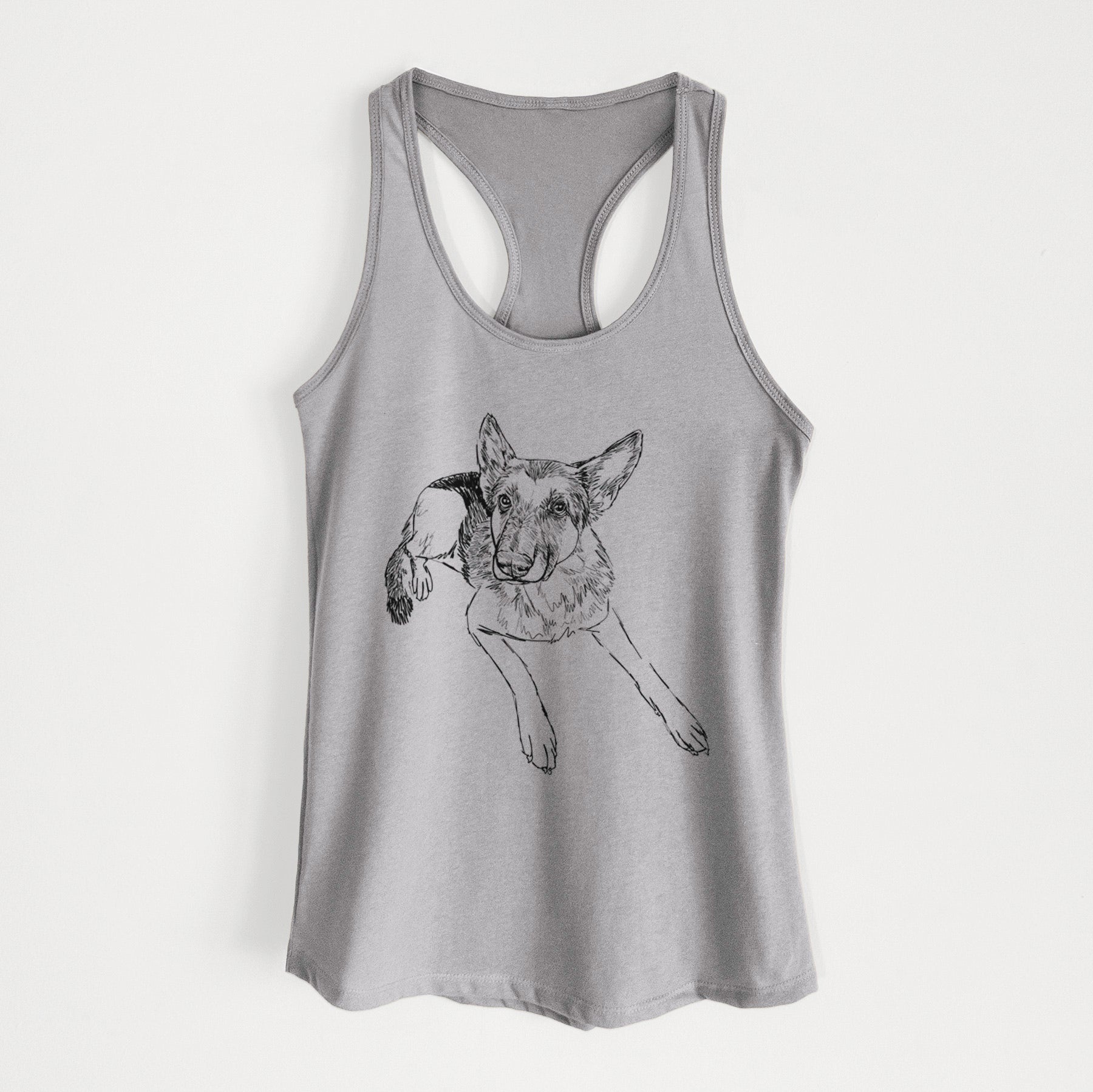 Doodled Lance the German Shepherd - Women's Racerback Tanktop