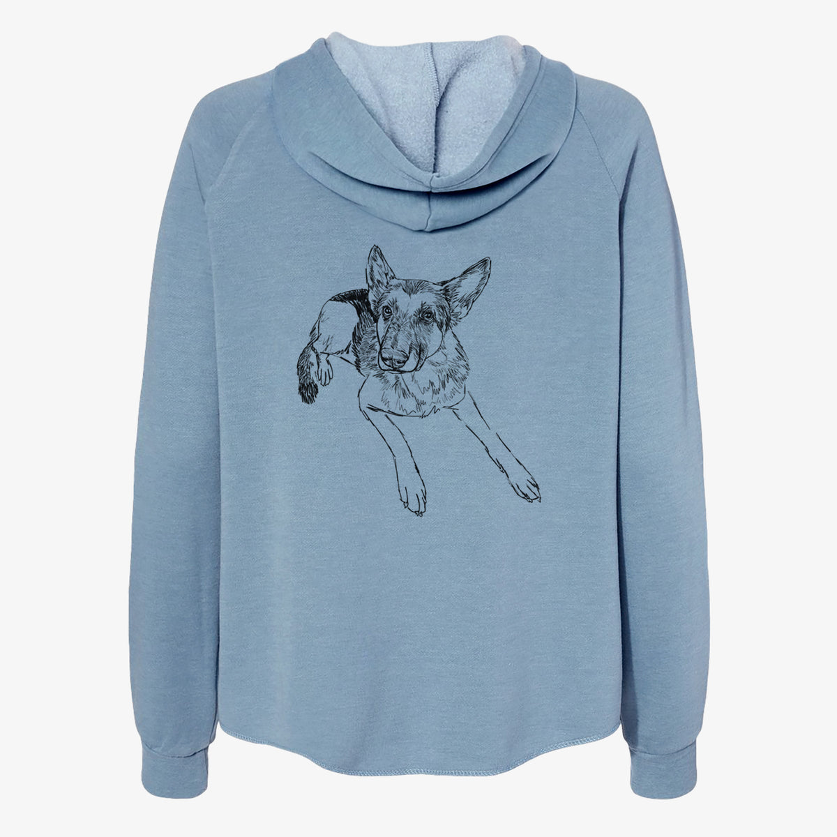 Doodled Lance the German Shepherd - Women's Cali Wave Zip-Up Sweatshirt