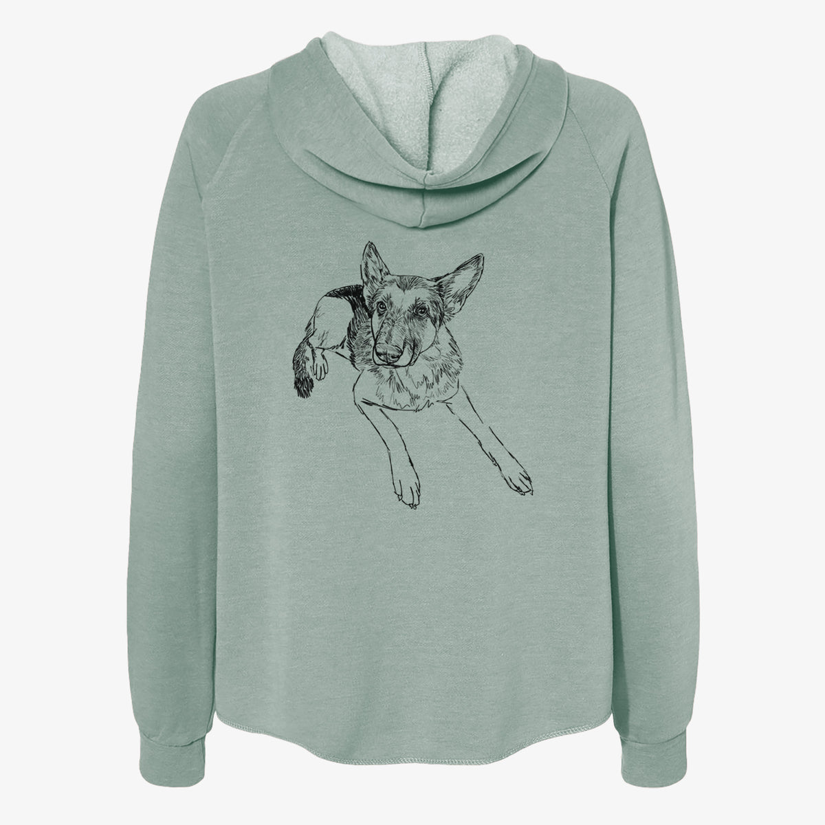 Doodled Lance the German Shepherd - Women's Cali Wave Zip-Up Sweatshirt