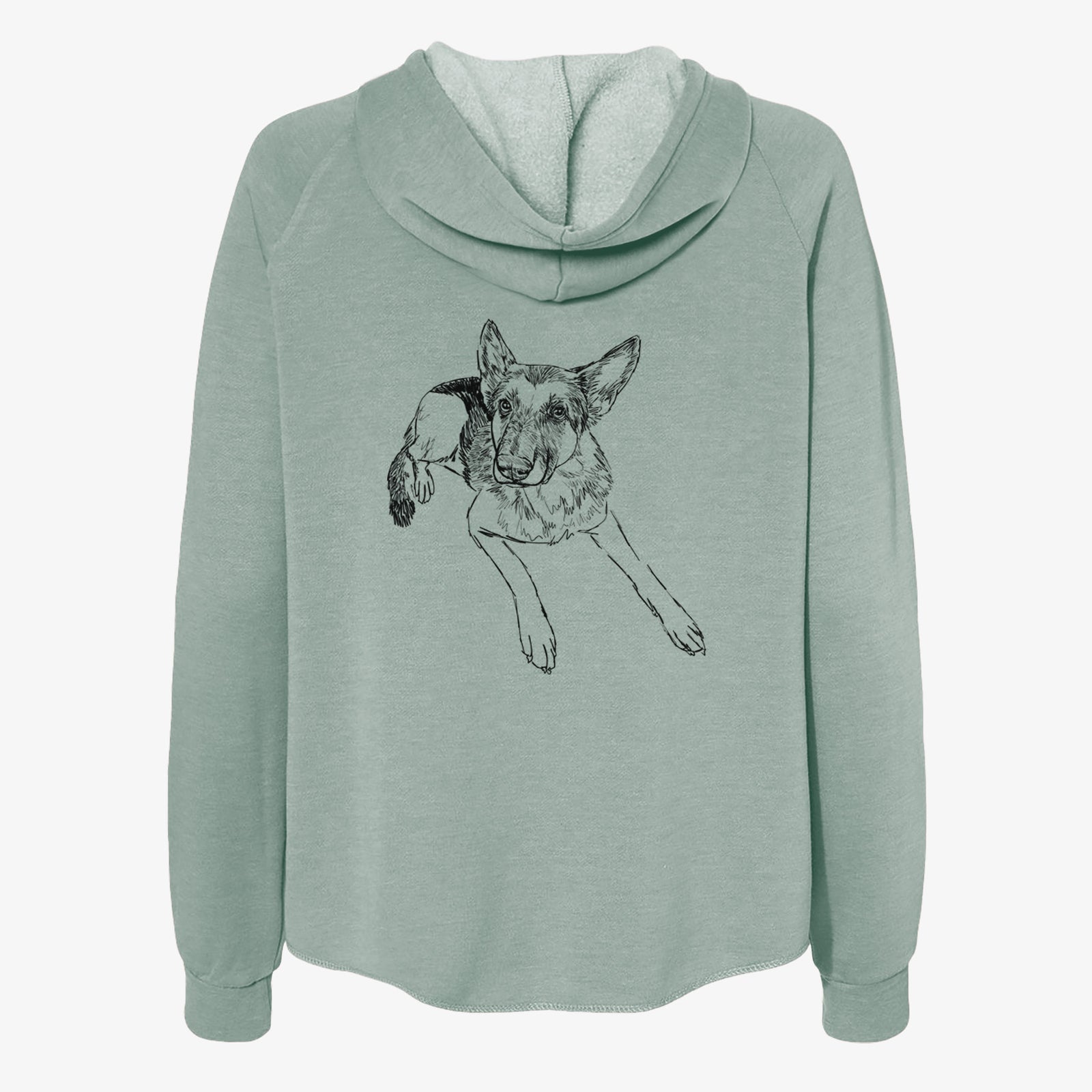 Doodled Lance the German Shepherd - Women's Cali Wave Zip-Up Sweatshirt