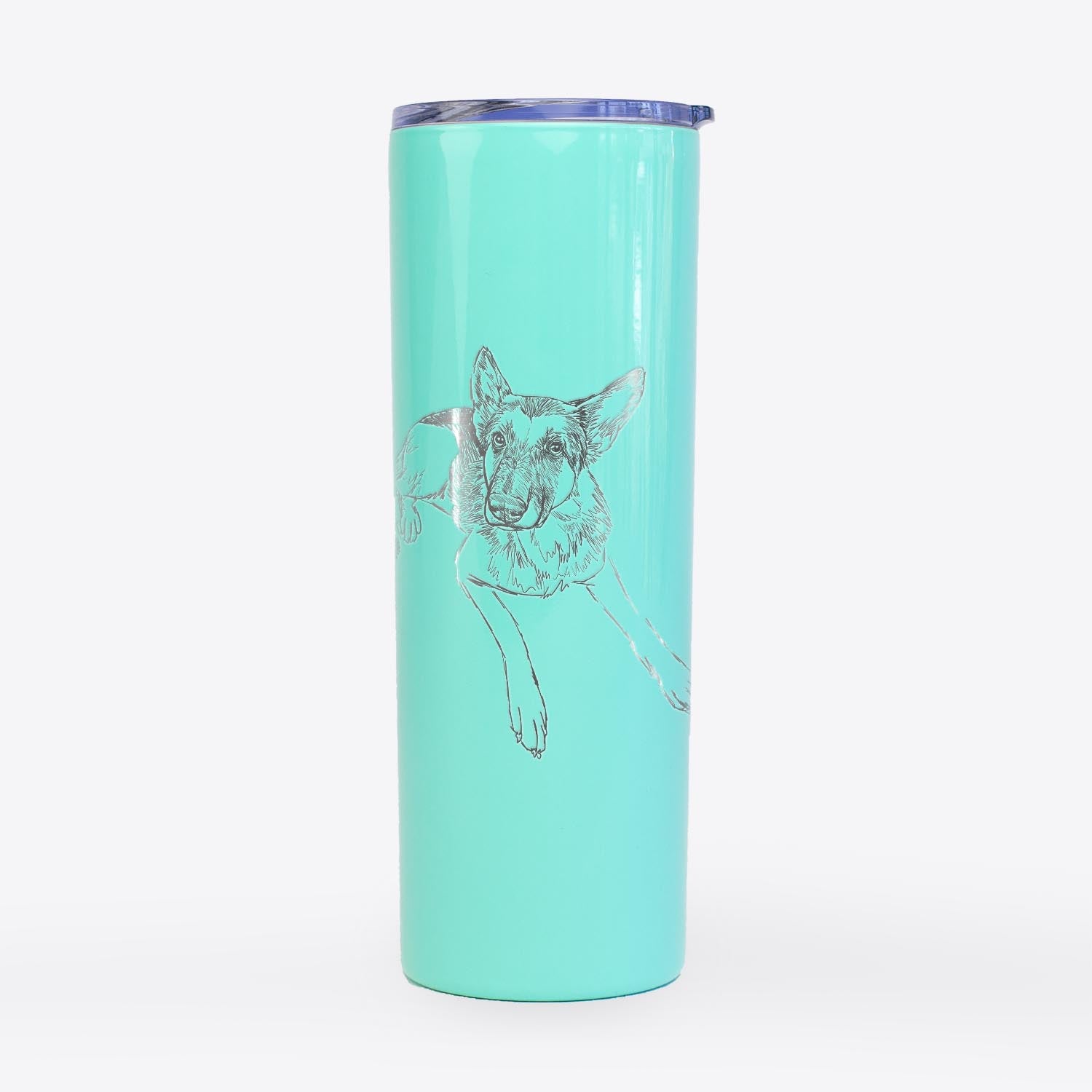 Doodled Lance the German Shepherd - 20oz Skinny Tumbler