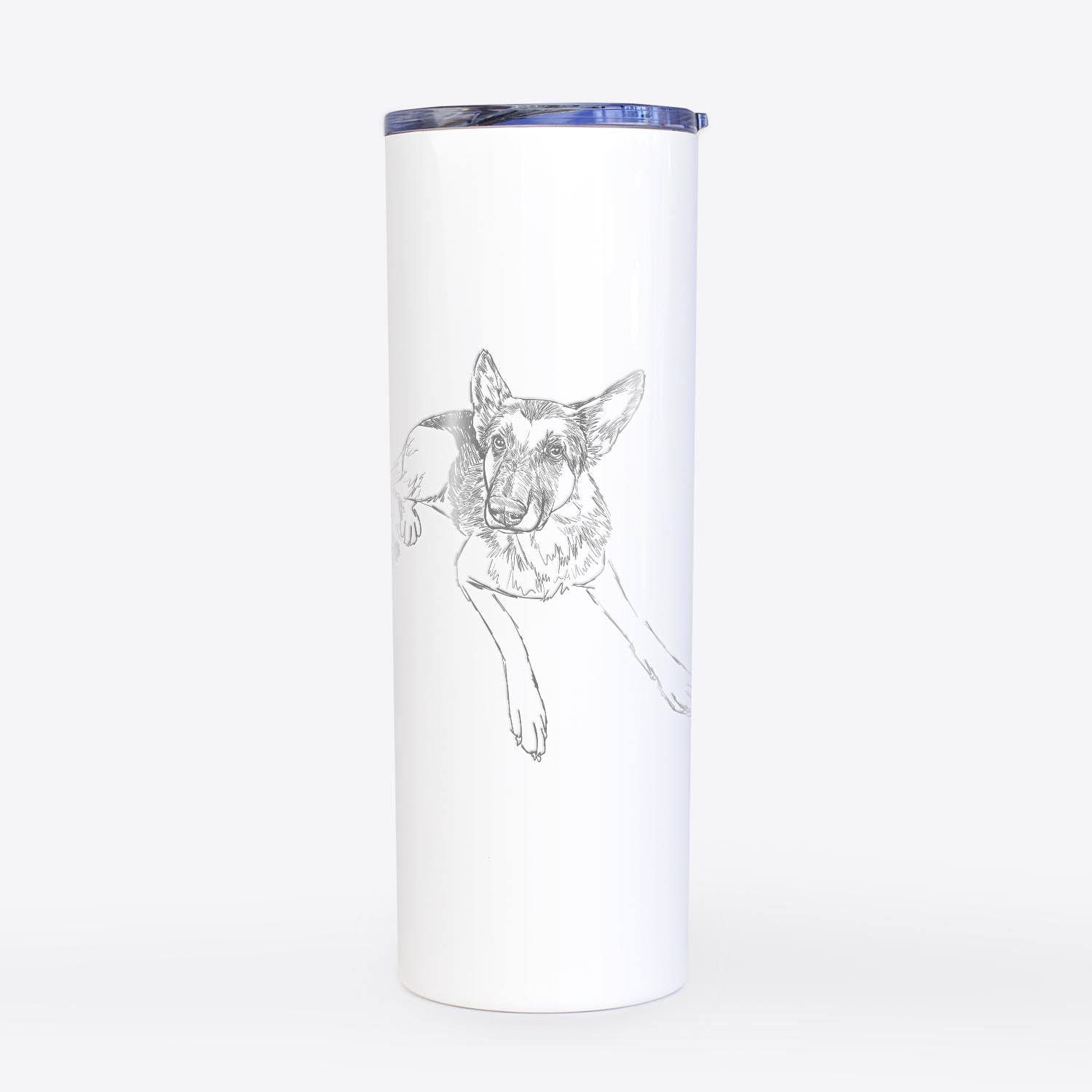 Doodled Lance the German Shepherd - 20oz Skinny Tumbler