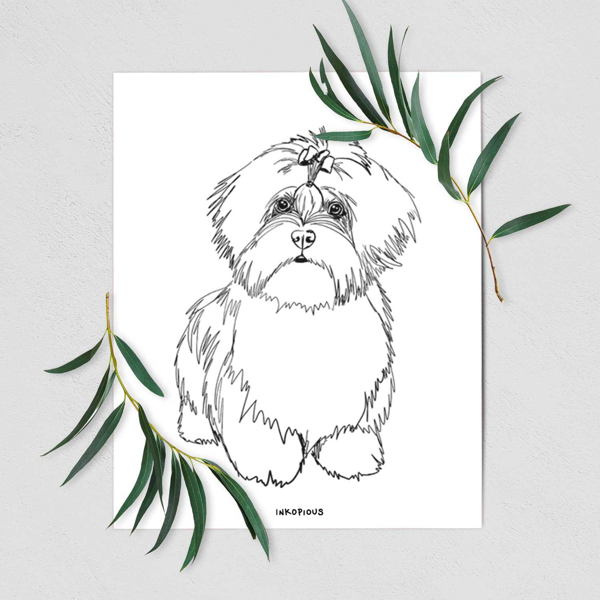 Doodled Laney the Lhasa Apso Art Print