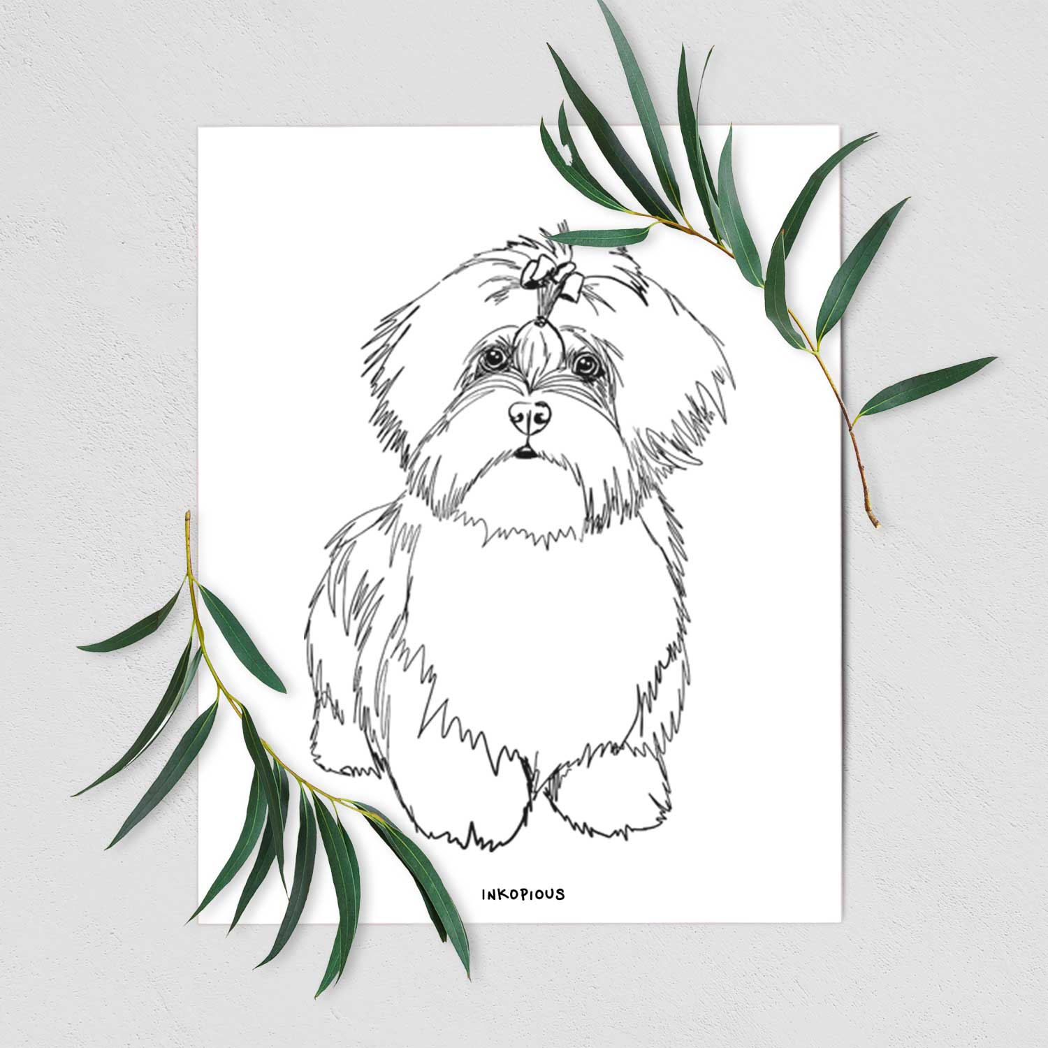 Doodled Laney the Lhasa Apso Art Print