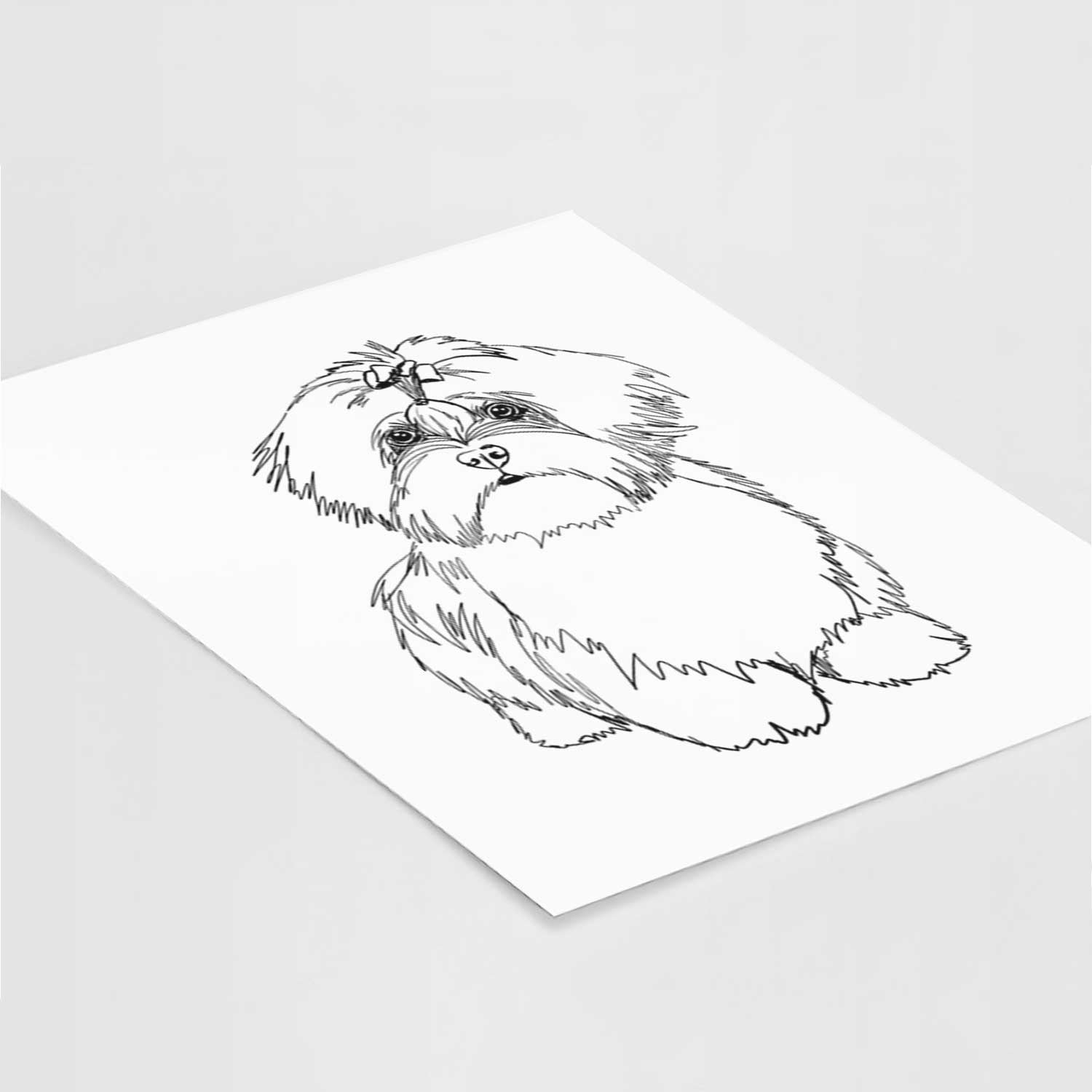 Doodled Laney the Lhasa Apso Art Print