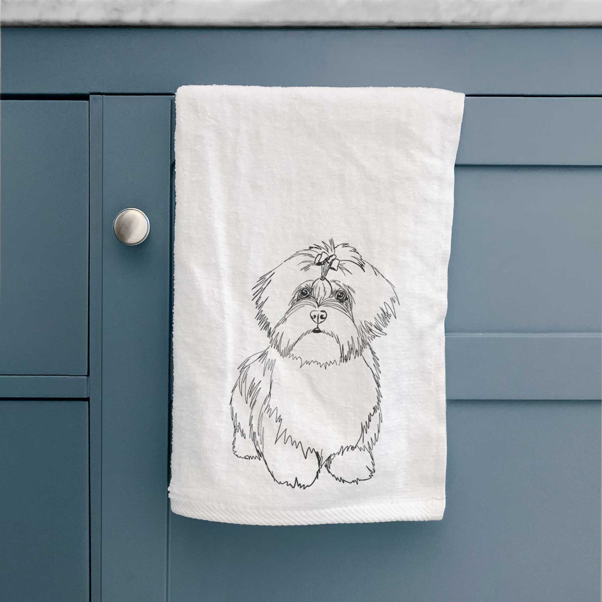 Doodled Laney the Lhasa Apso Decorative Hand Towel