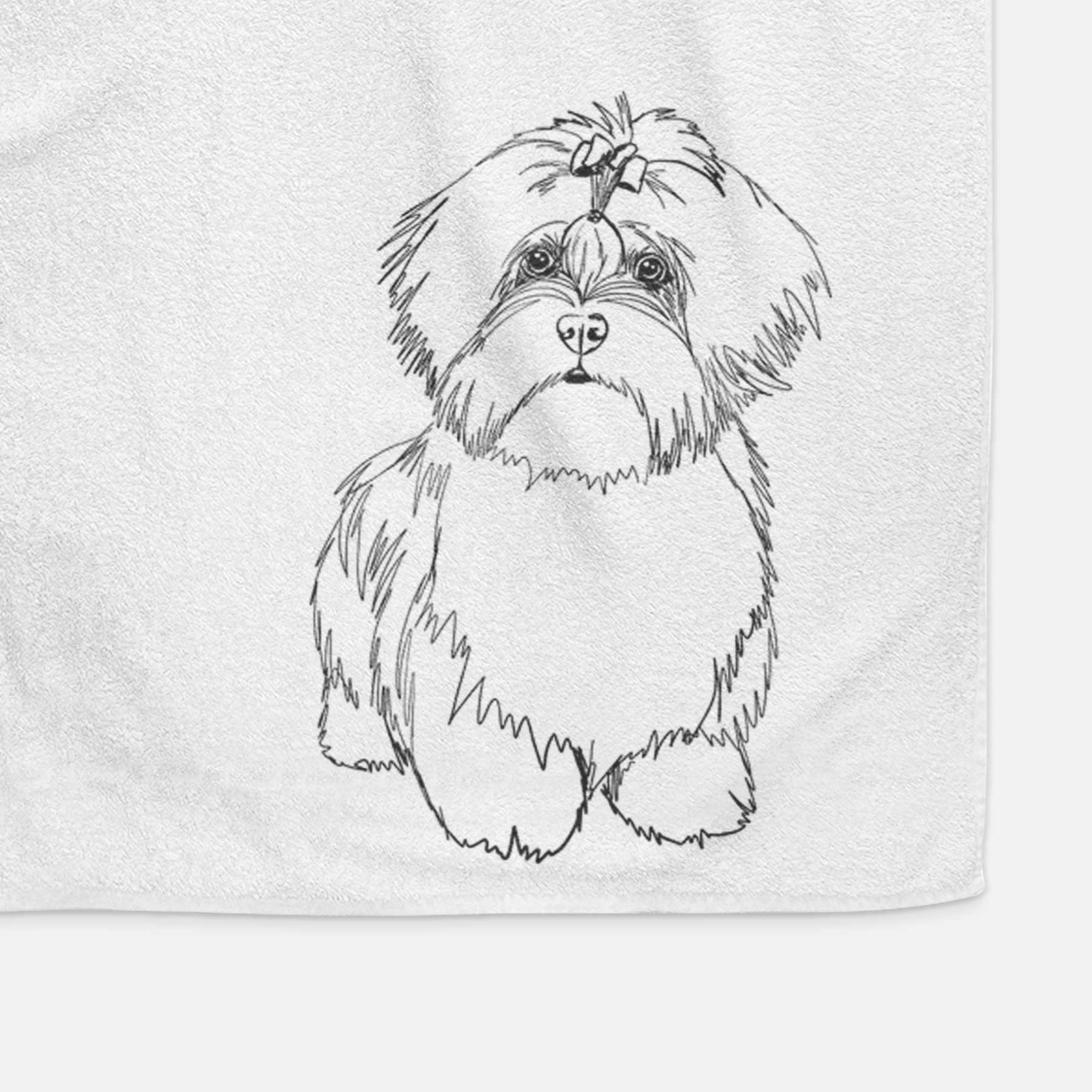 Doodled Laney the Lhasa Apso Decorative Hand Towel