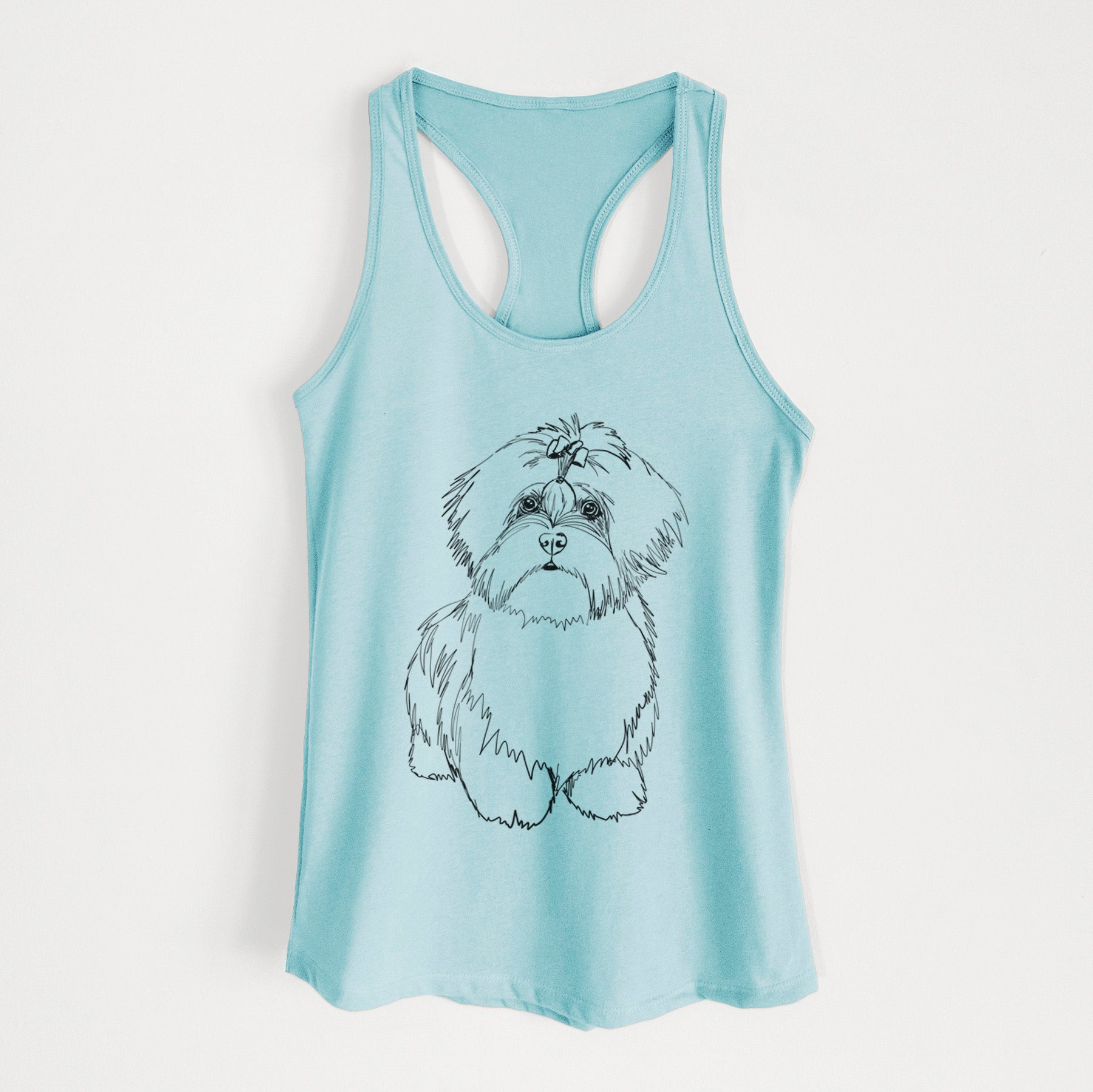 Doodled Laney the Lhasa Apso - Women's Racerback Tanktop