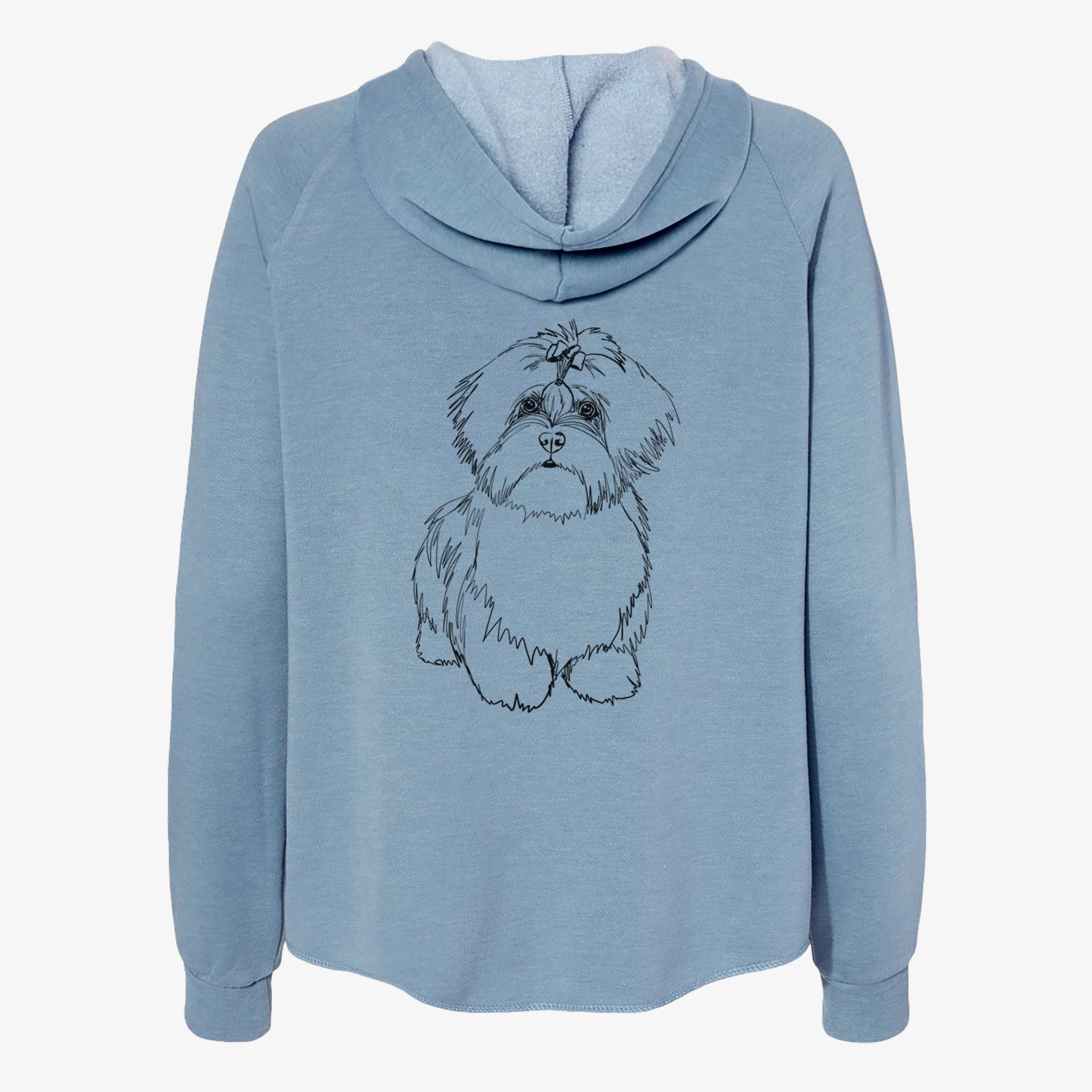 Doodled Laney the Lhasa Apso - Women's Cali Wave Zip-Up Sweatshirt