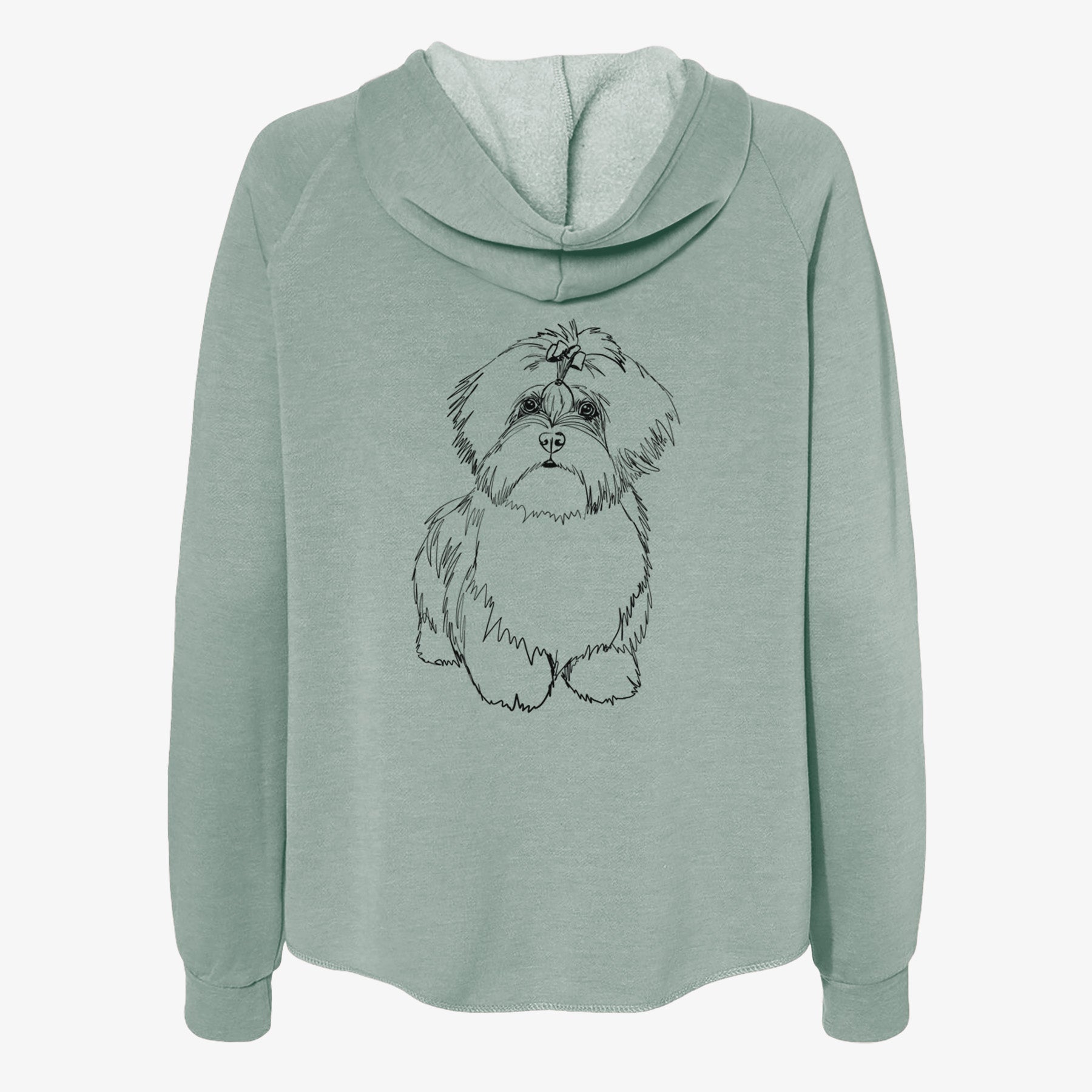 Doodled Laney the Lhasa Apso - Women's Cali Wave Zip-Up Sweatshirt