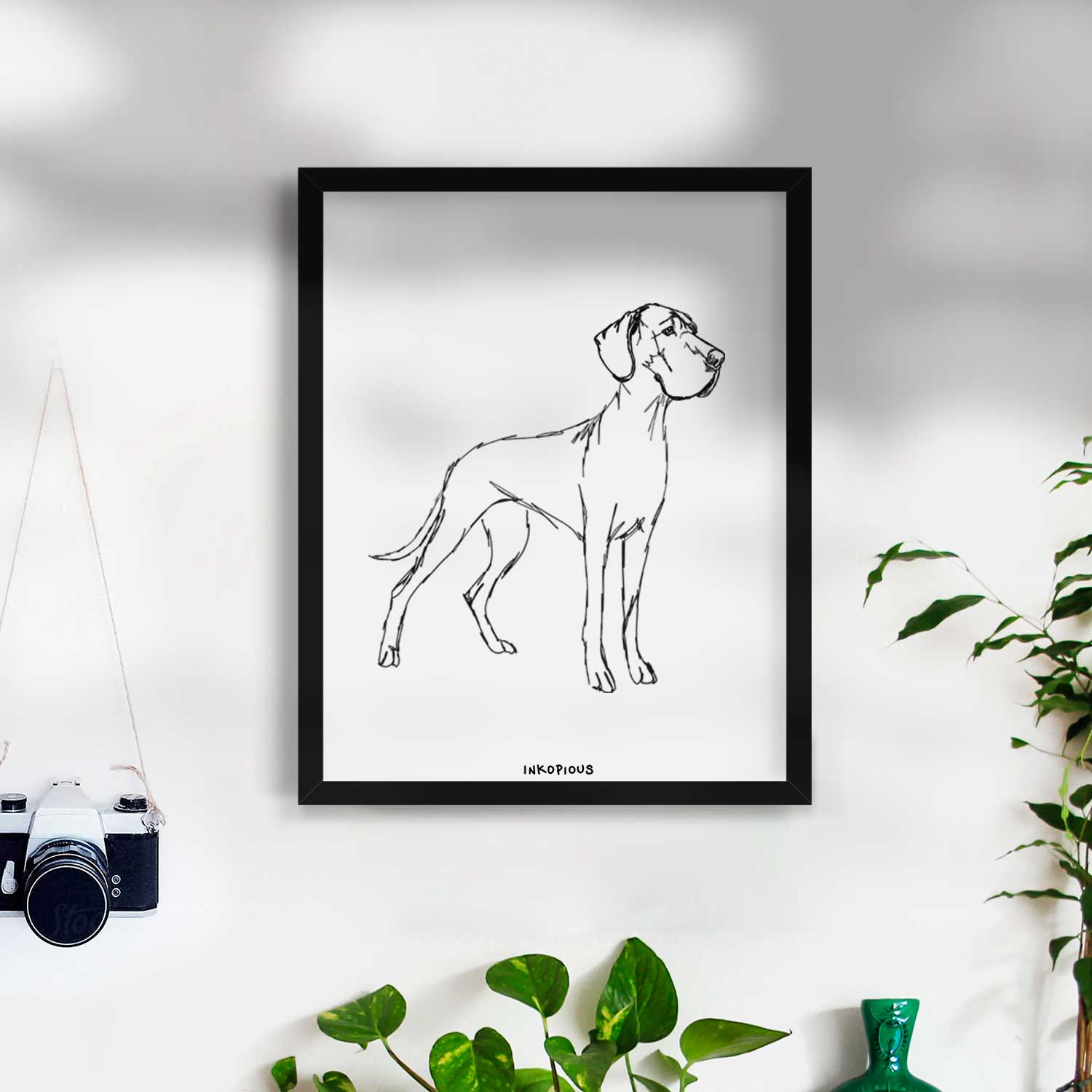 Doodled Layla the Great Dane Art Print