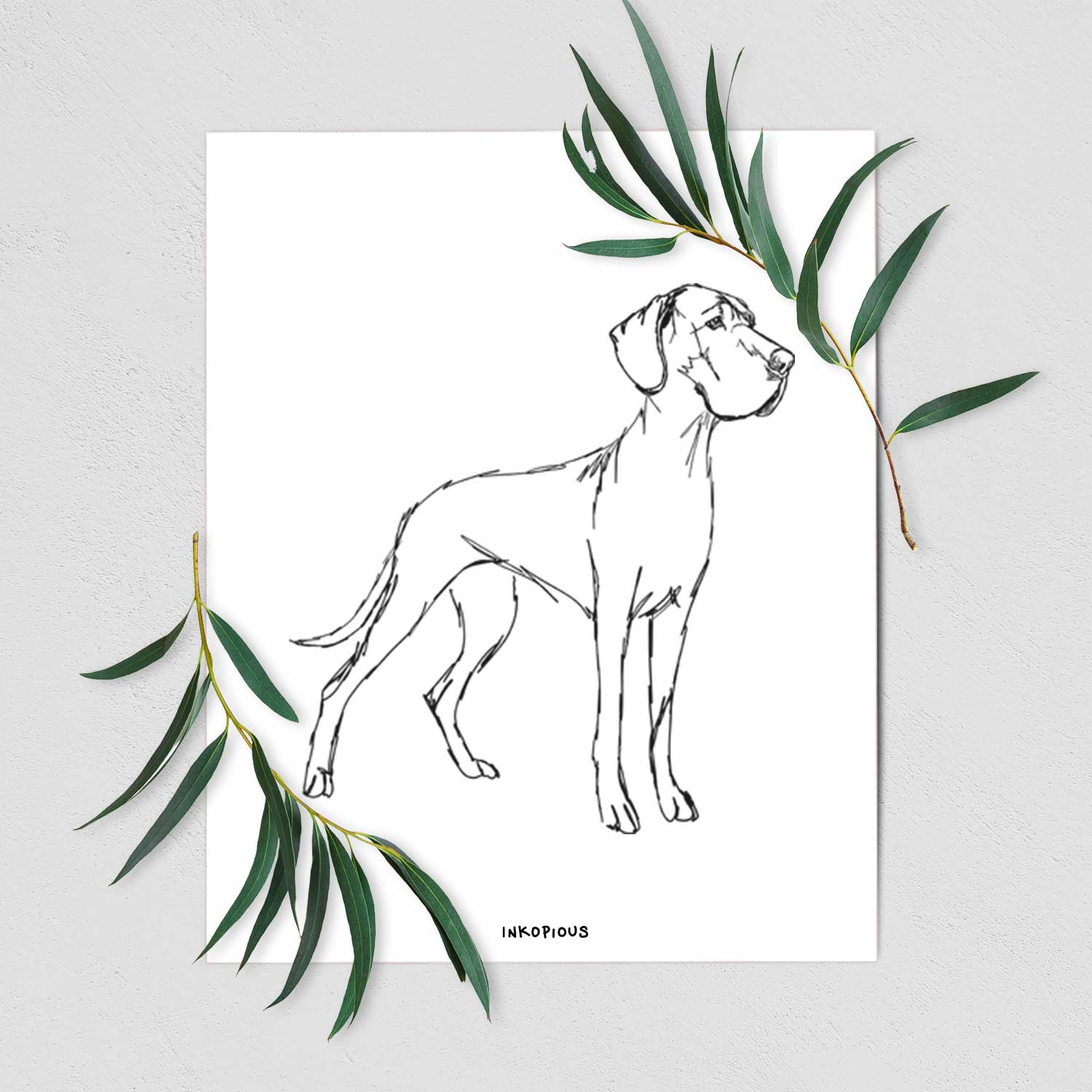 Doodled Layla the Great Dane Art Print