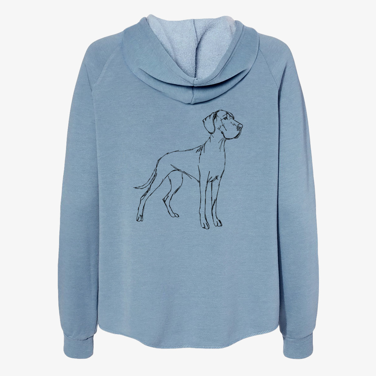Doodled Layla the Great Dane - Women's Cali Wave Zip-Up Sweatshirt