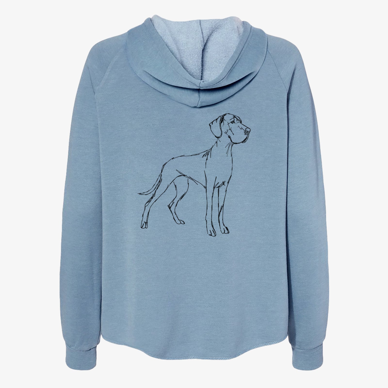 Doodled Layla the Great Dane - Women's Cali Wave Zip-Up Sweatshirt